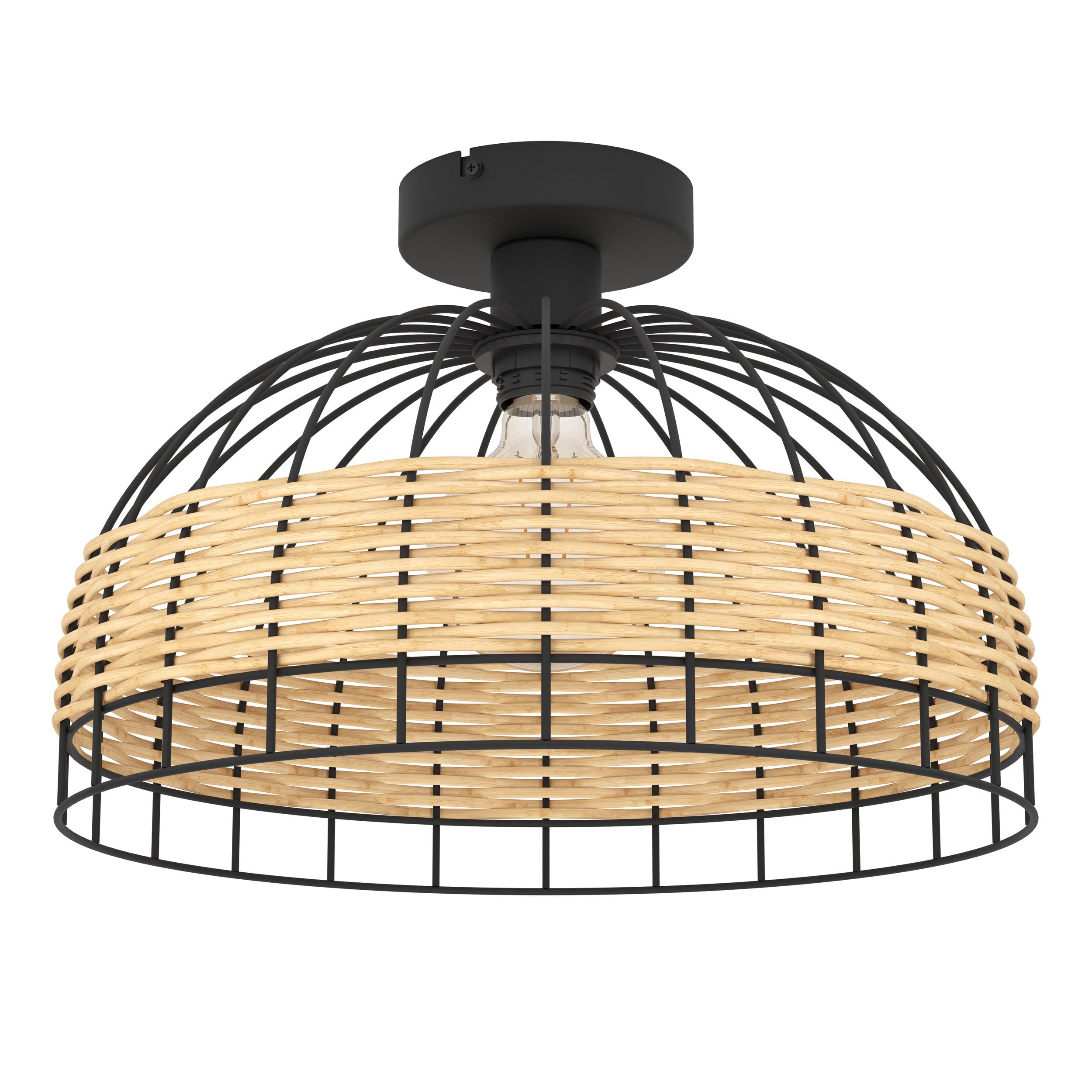 eglo-anwick-deckenlampe-vintage-boho-rattan-e27-38-cm image 1