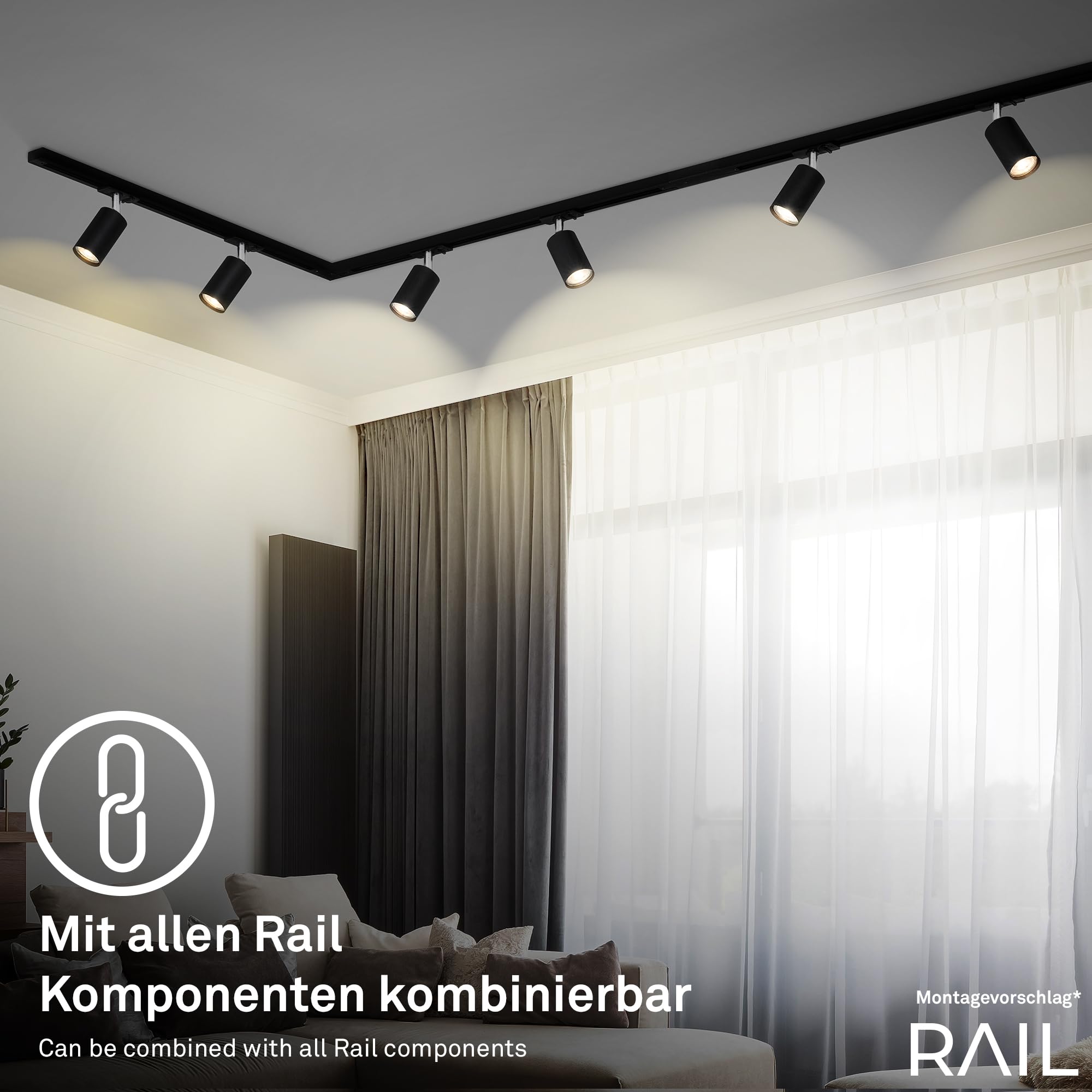 briloner-rail-schienensystem-erweiterungsset-0-75-m-schwarz-2x-gu10-schwenkbar image 3