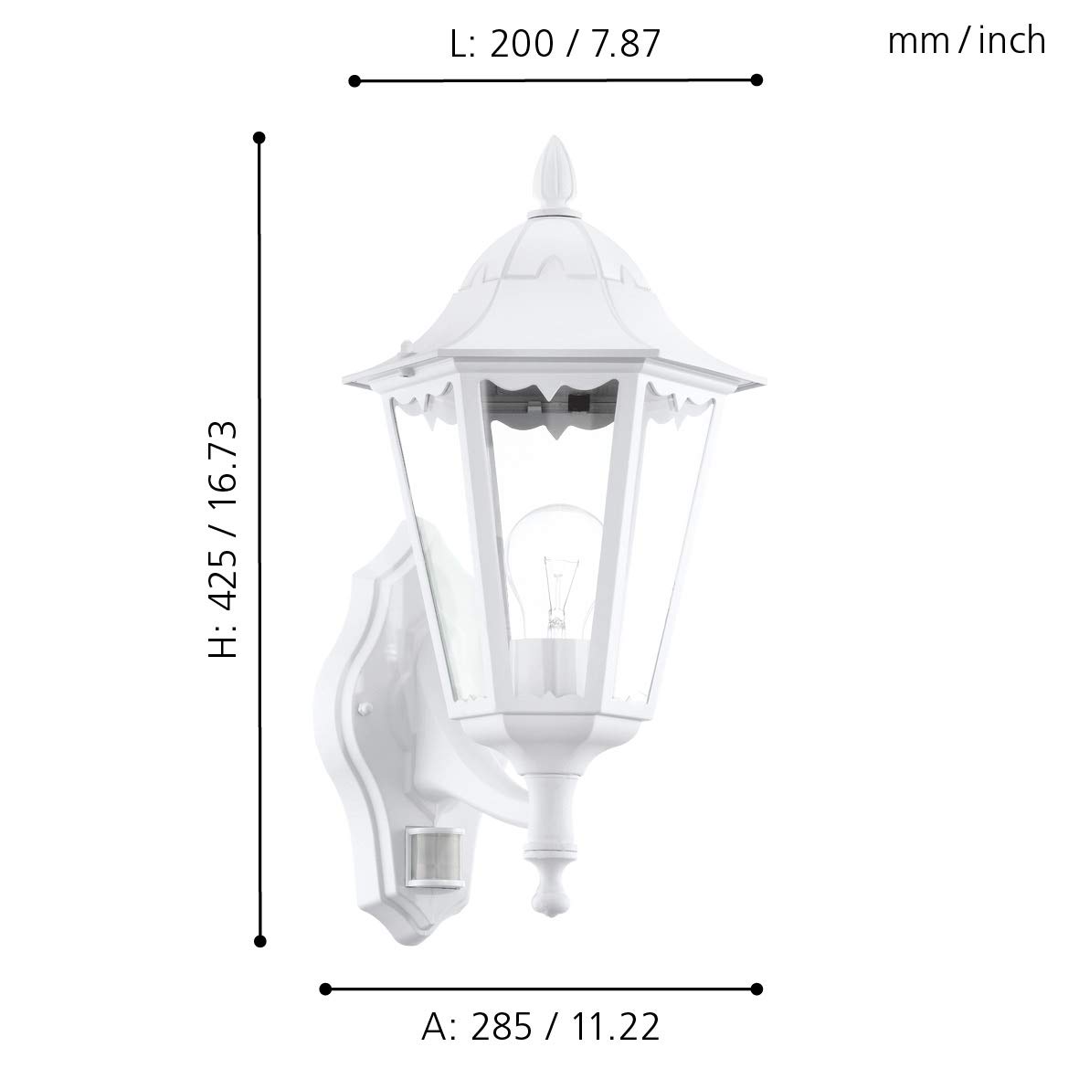 eglo-navedo-1-flammige-au-en-wandlampe-mit-bewegungsmelder-wei-e27-ip44 image 7