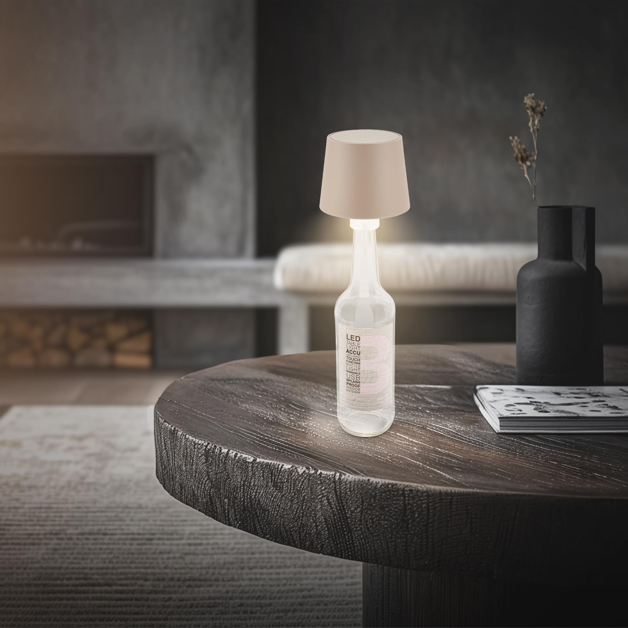briloner-led-flaschenlampe-kabellos-touch-dimmbar-warmwei-akku-tischleuchte-beig image 4
