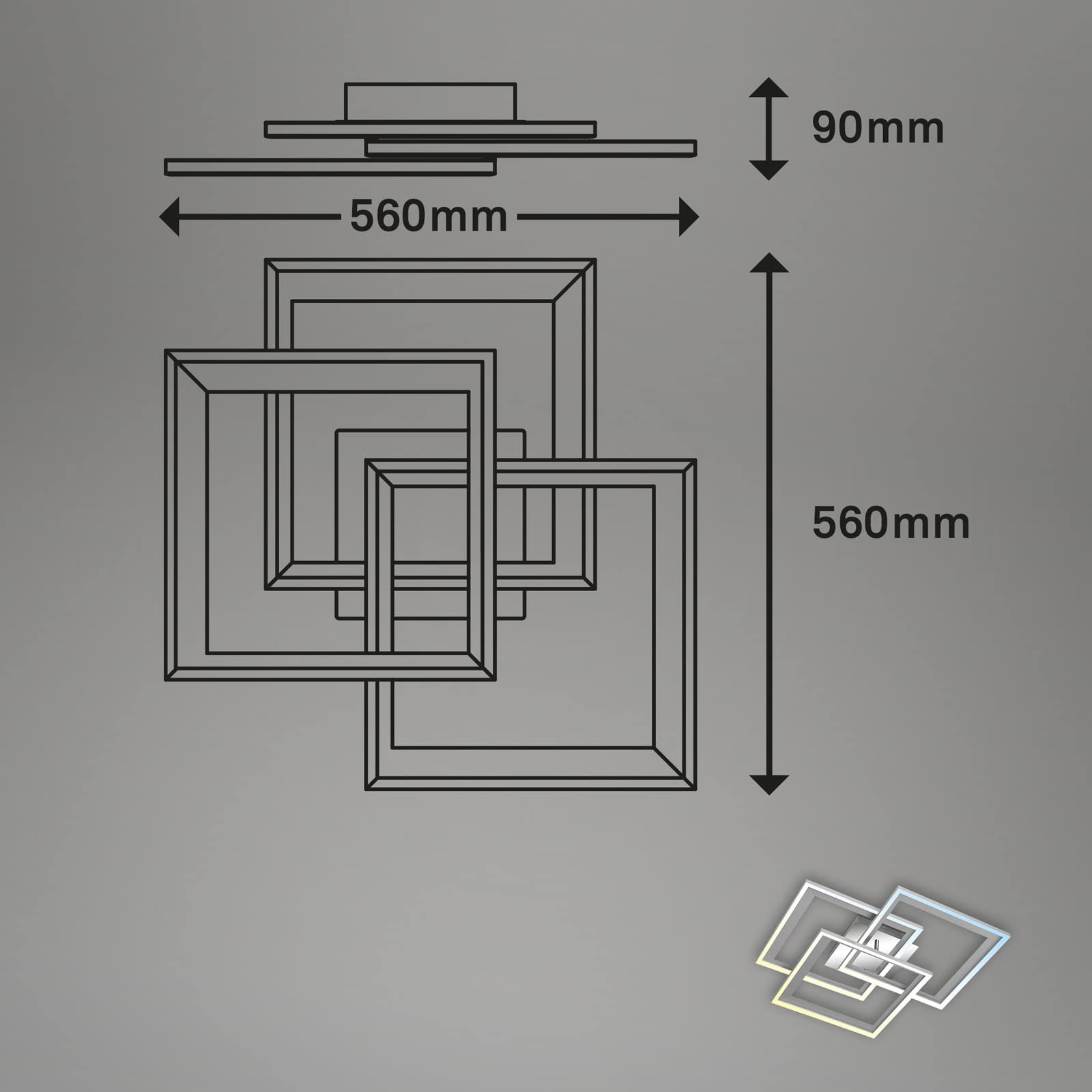 briloner-led-deckenleuchte-dimmbar-mit-fernbedienung-cct-chrom-alu-560x560x90-mm image 3