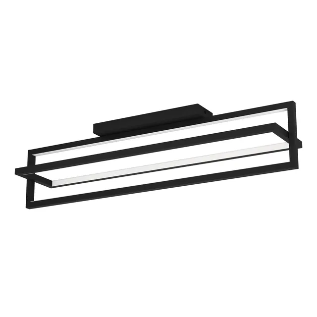 eglo-siberia-led-deckenleuchte-78x16-cm-schwarz-wei-dimmbar-mit-fernbedienung image 1