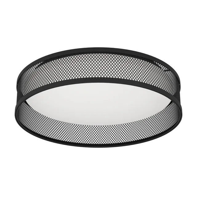 eglo-luppineria-led-deckenlampe-rund-38-5-cm-schwarz-mit-gitter-2400-lm image 1