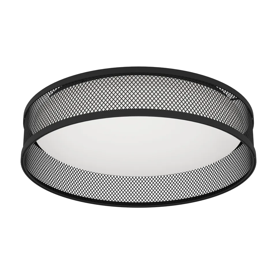 eglo-luppineria-led-deckenlampe-rund-38-5-cm-schwarz-mit-gitter-2400-lm image 1