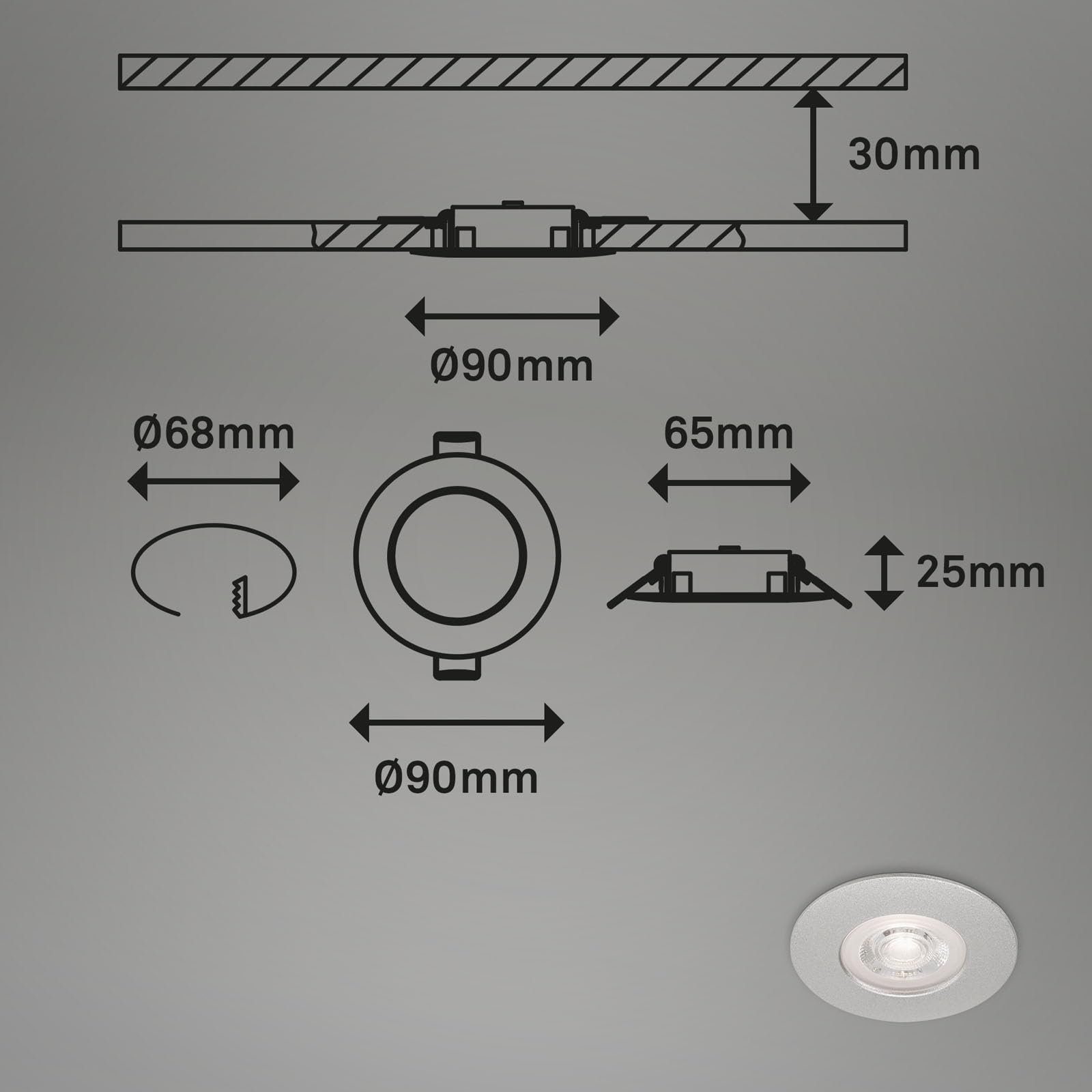 briloner-4er-set-led-einbauleuchten-ip44-90-mm-dimmbar-warmwei image 3