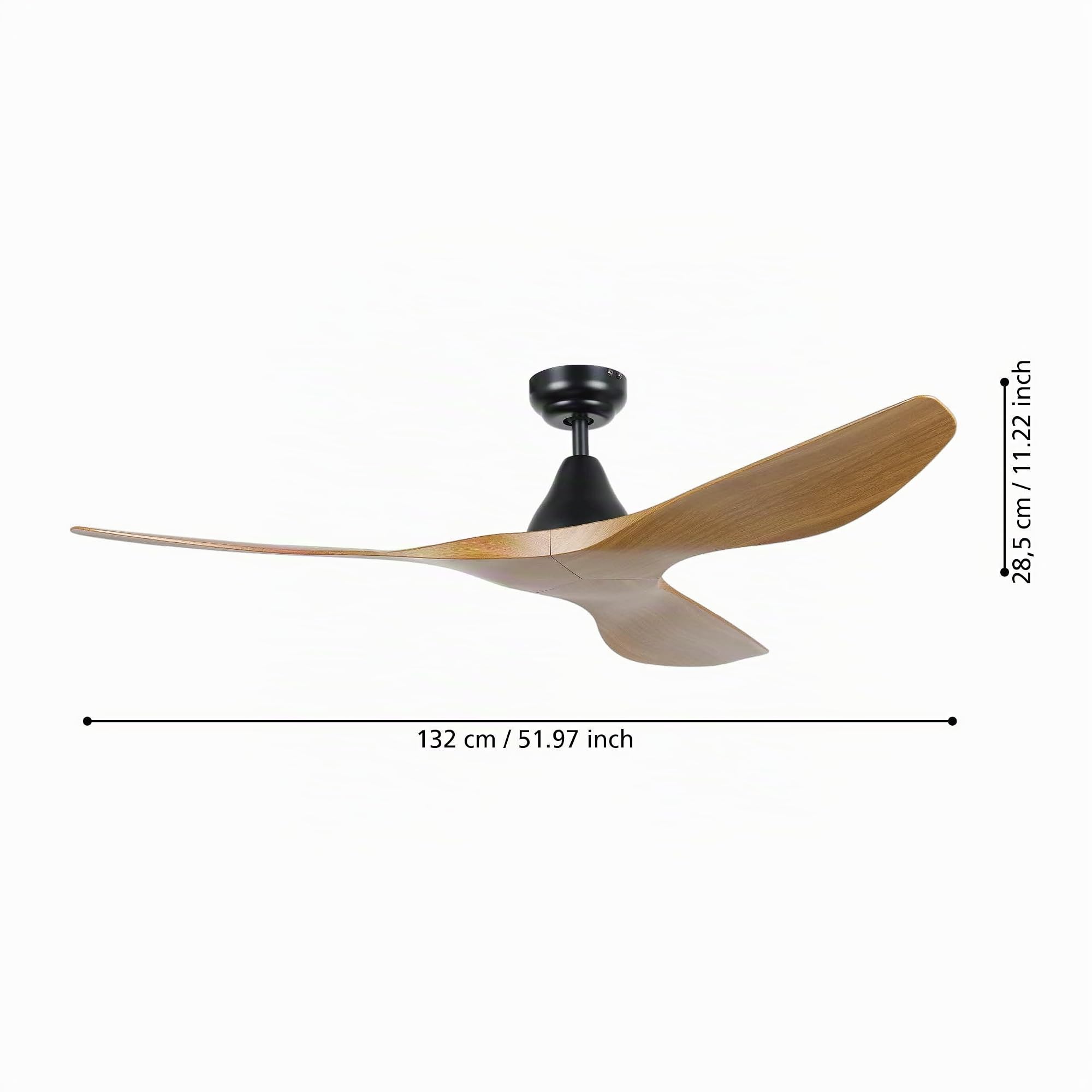 eglo-portsea-deckenventilator-132-cm-schwarz-walnuss-dc-motor-mit-fernbedienung image 2