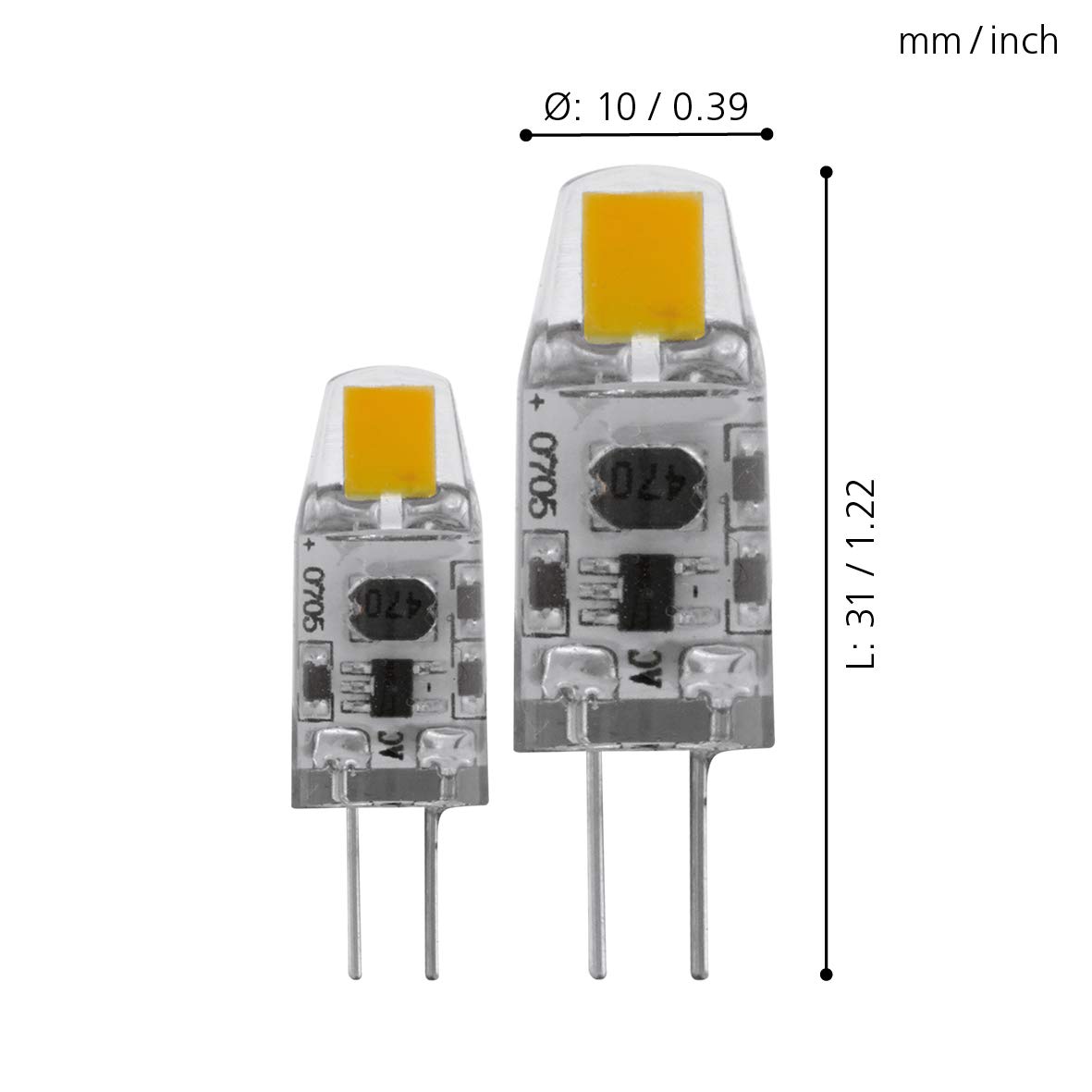 eglo-g4-led-stiftsockellampen-2er-set-dimmbar-1-2w-12v-warmwei image 2