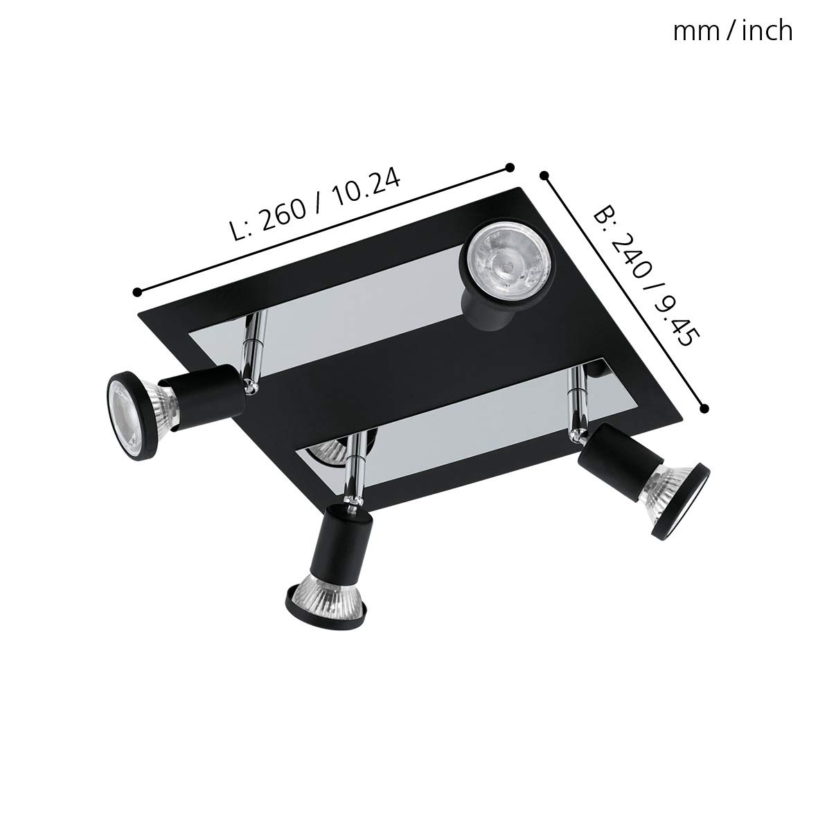 eglo-sarria-led-deckenstrahler-4-flammig-schwarz-chrom-gu10-warmwei image 3