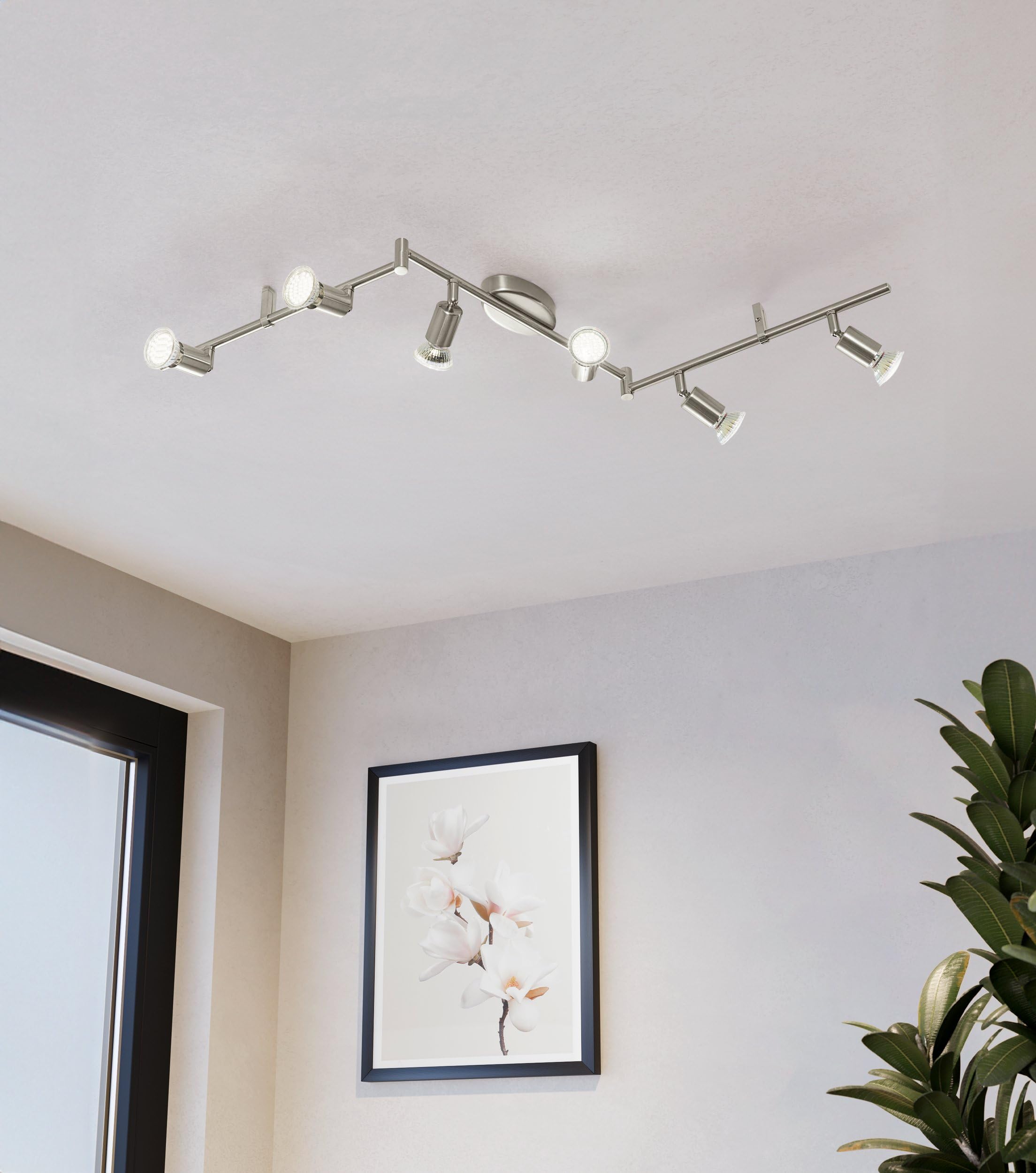 eglo-buzz-led-deckenleuchte-6-flammig-nickel-matt-105-cm-gu10 image 3