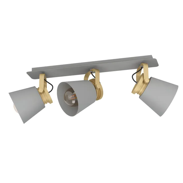 eglo-twicken-3-flammiger-deckenstrahler-metall-grau-gold-e27 image 1