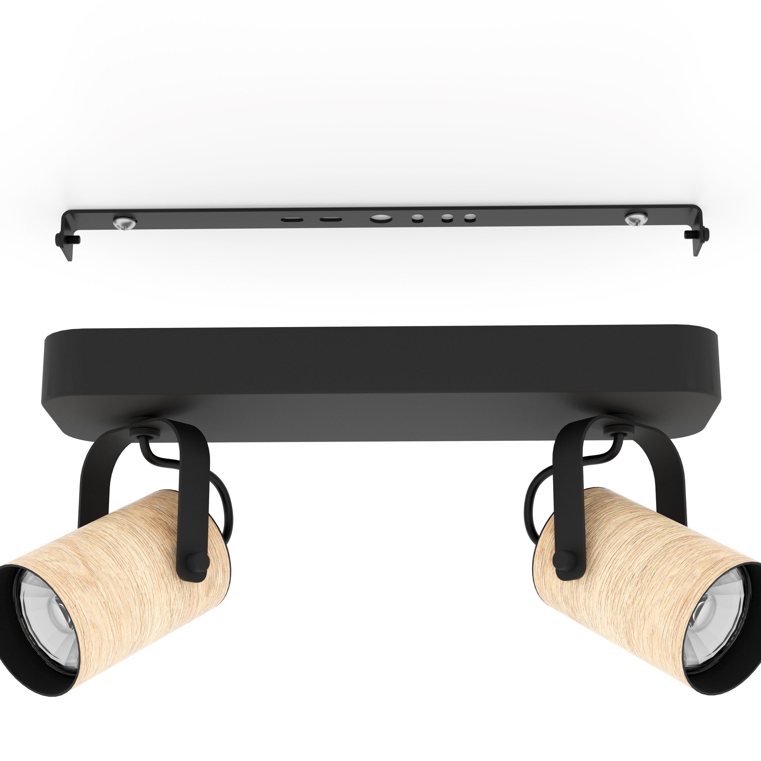 eglo-cayuca-led-deckenstrahler-2-flammig-holz-natur-schwarz-gu10-warmwei image 6