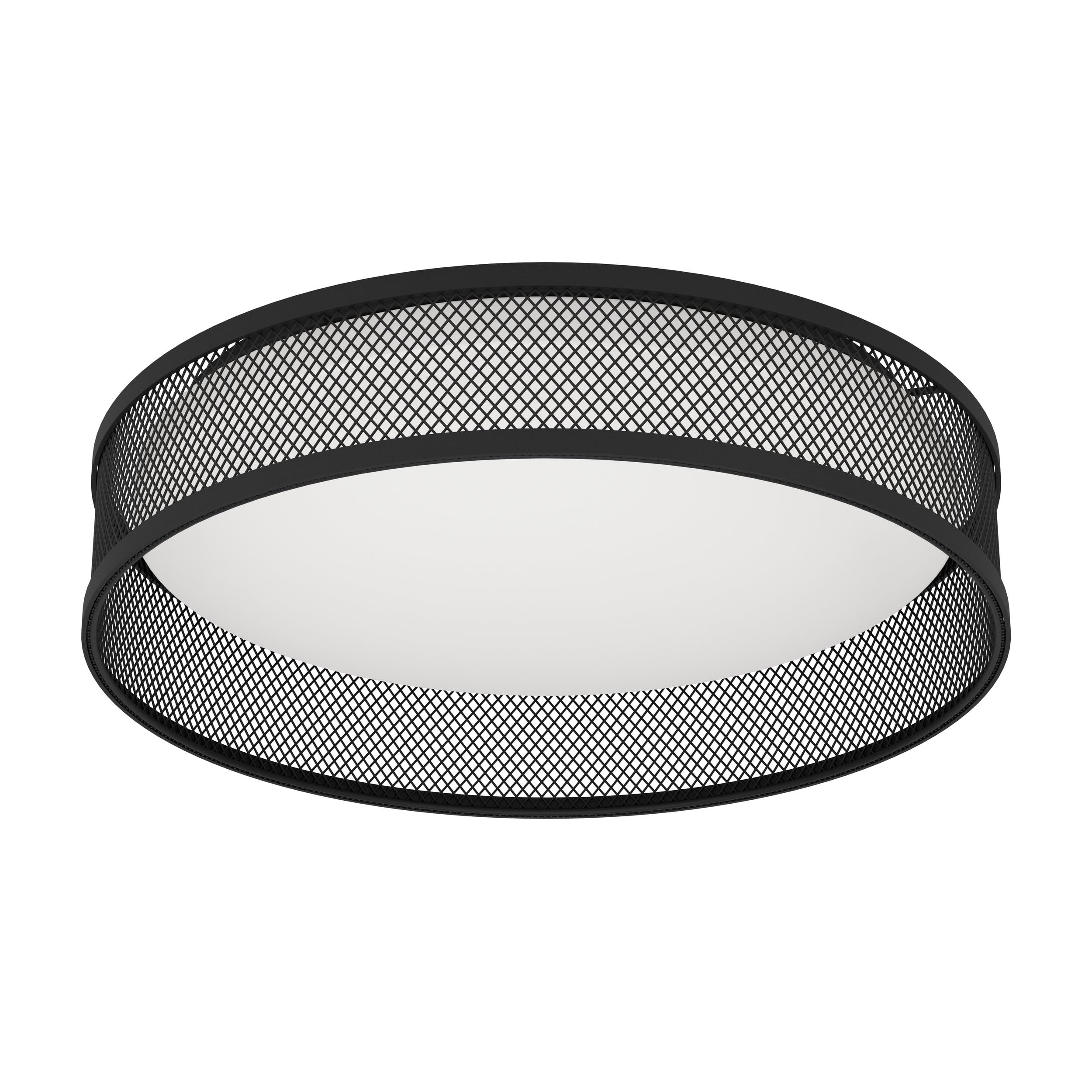 eglo-luppineria-led-deckenlampe-rund-38-5-cm-schwarz-mit-gitter-2400-lm image 1