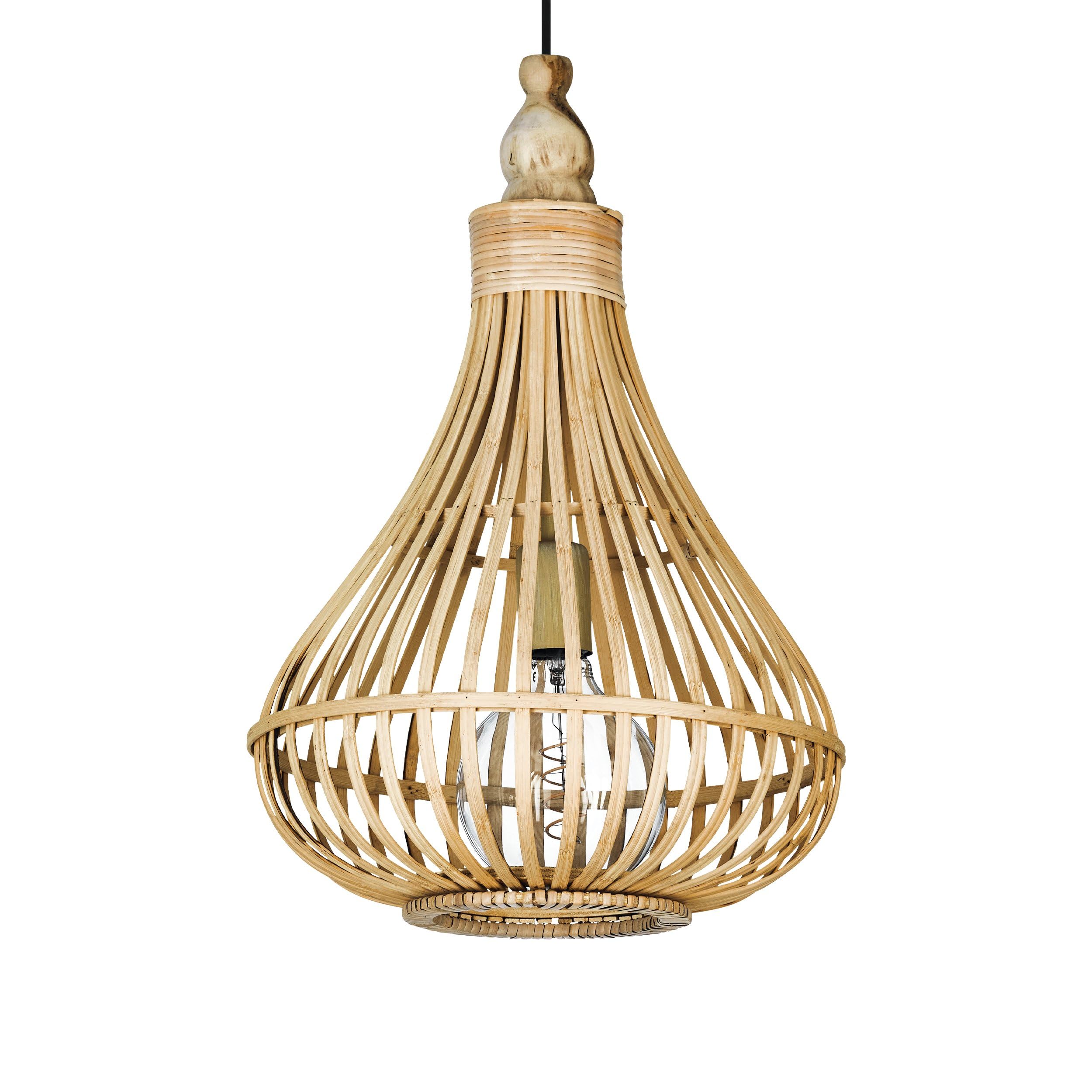 eglo-pendelleuchte-amsfield-35cm-vintage-holz-natur-boho-h-ngelampe-e27-stahl image 5