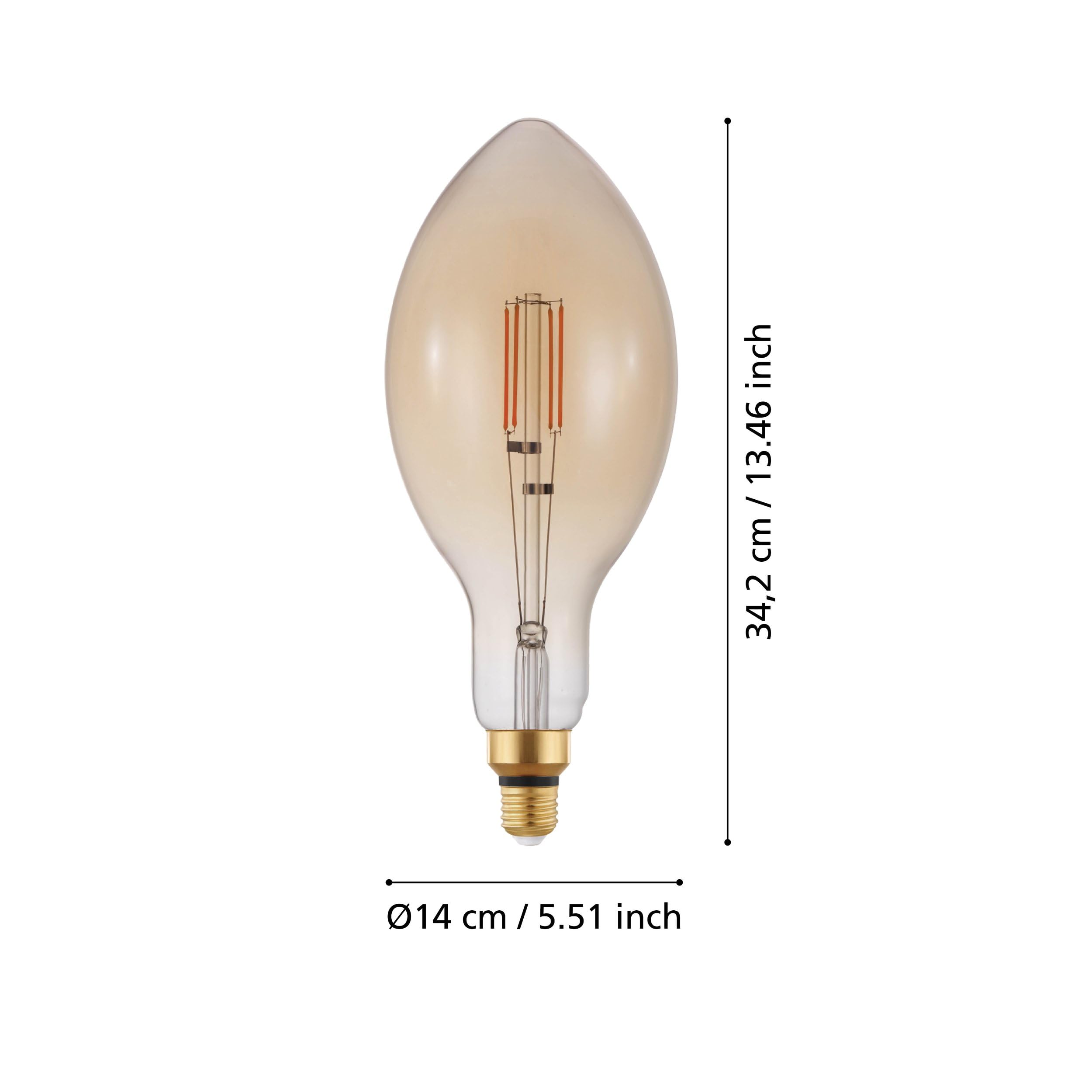 eglo-big-size-e140-e27-led-amber-vintage-dimmbar-34-2-cm-4w-400lm-2200k image 3