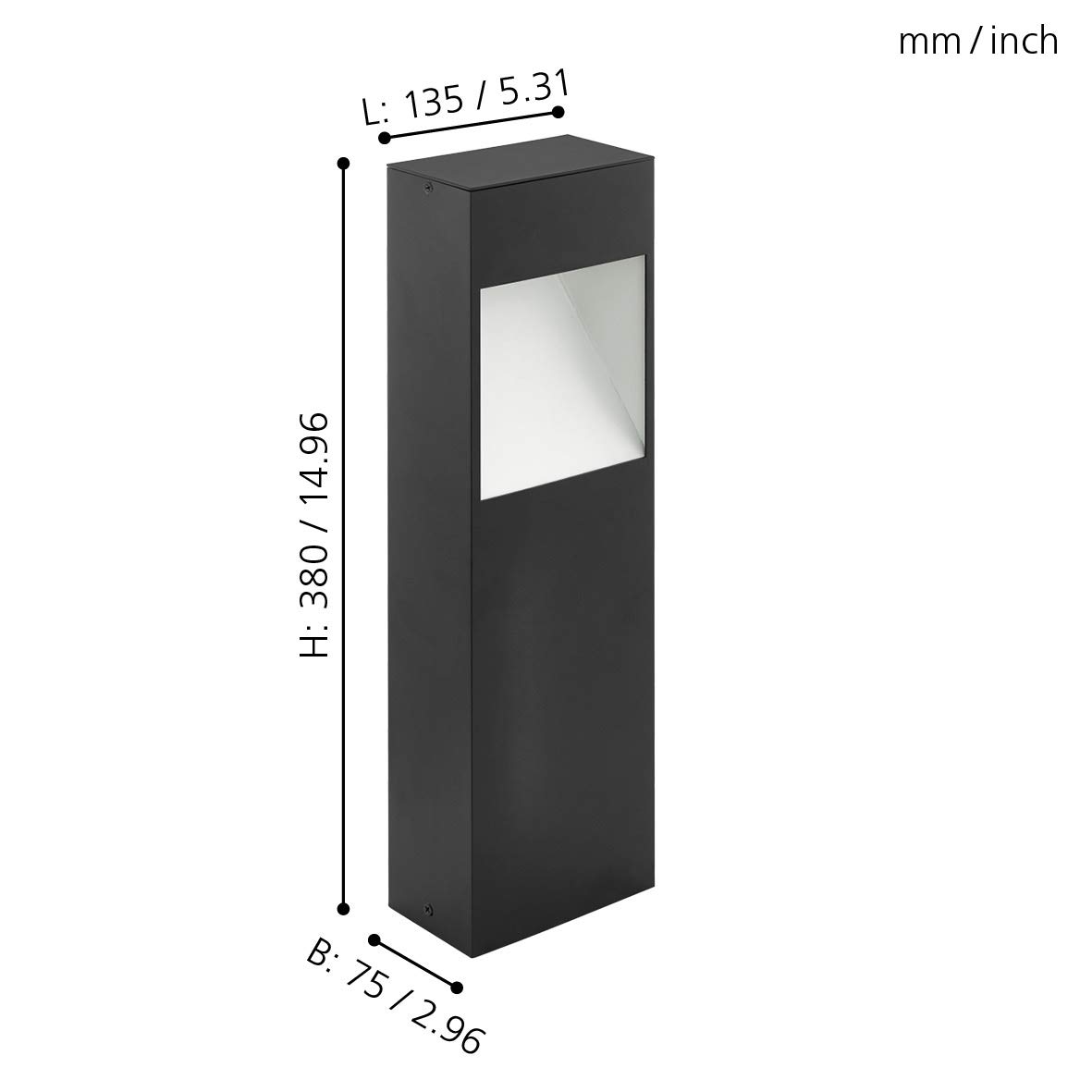 eglo-manfria-led-au-en-sockellampe-38-cm-anthrazit-aluminium-10w-1000lm-ip44 image 3