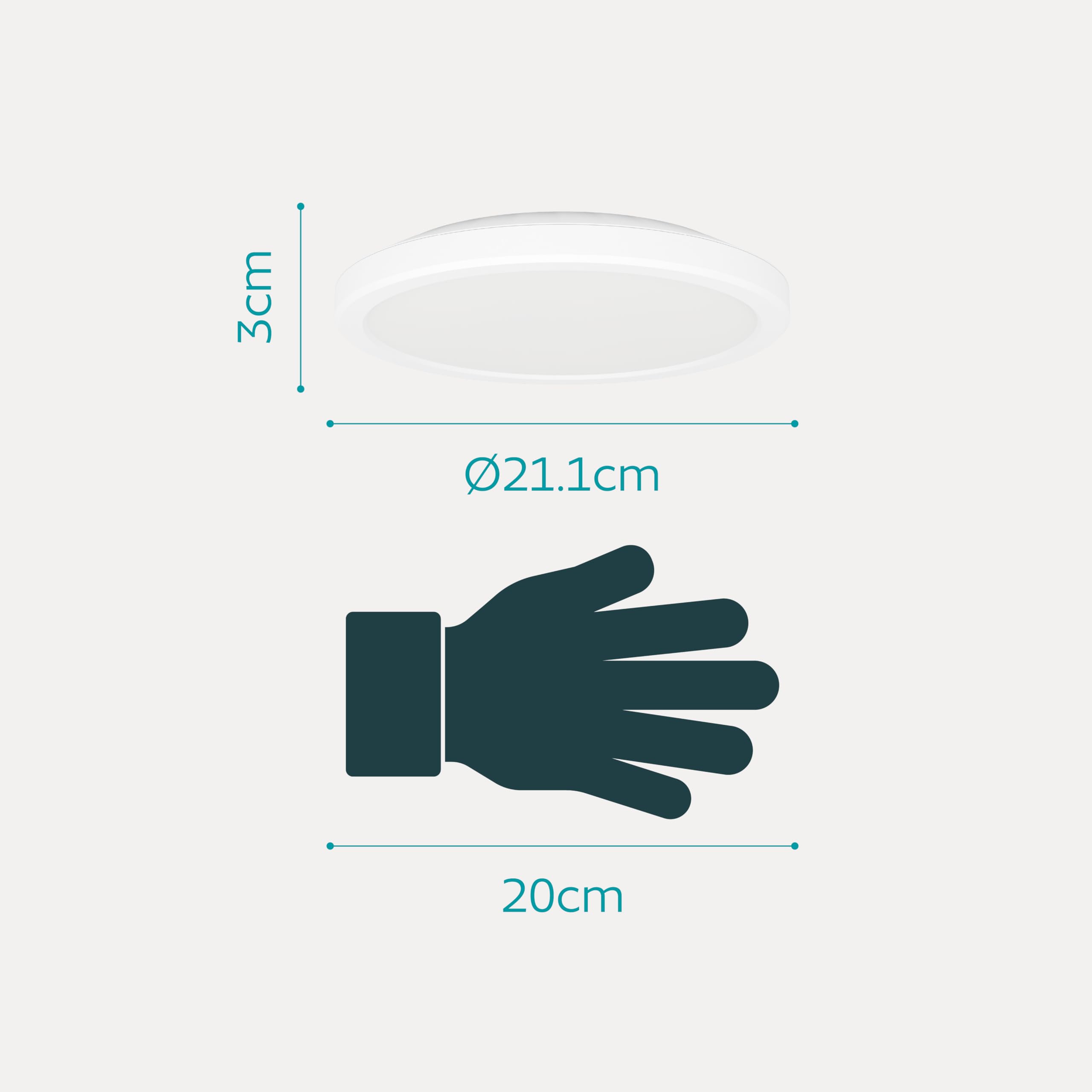 eglo-testara-e-led-deckenleuchte-21-cm-wei-flach-warmwei image 6