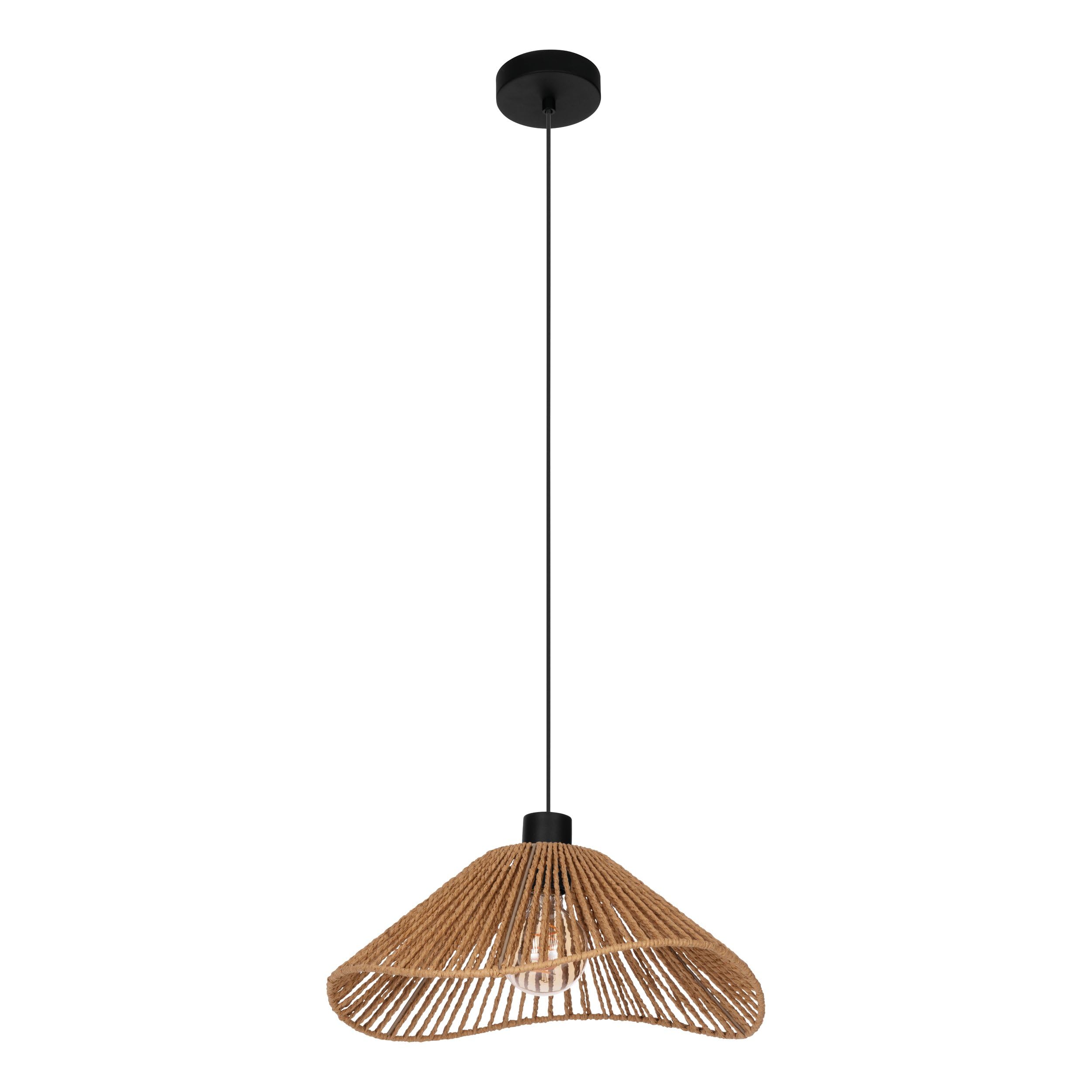 eglo-lavister-deckenlampe-japan-stil-39-cm-schwarz-mit-papier-natur-e27 image 5