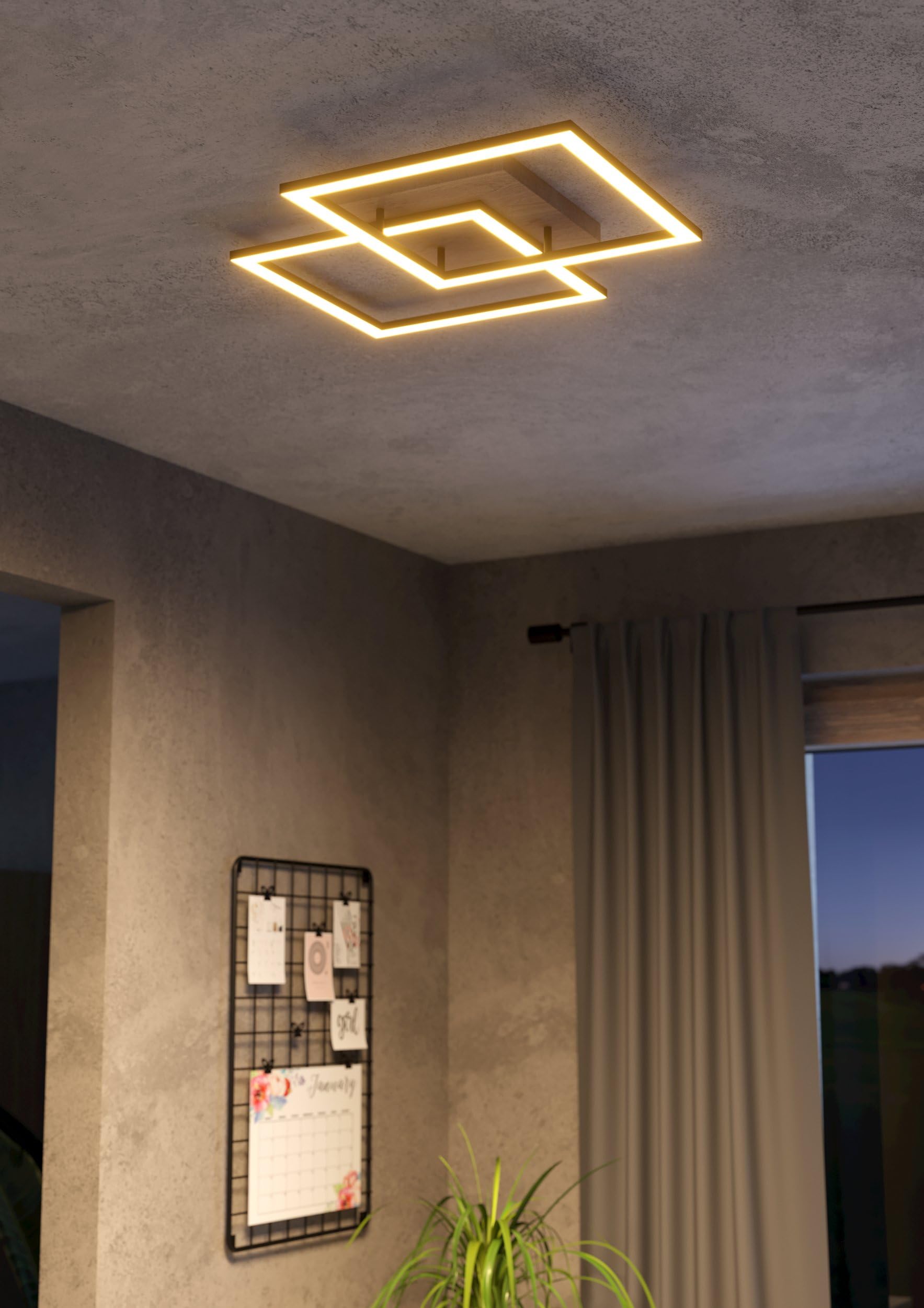 eglo-connect-z-lomaltas-z-smart-led-deckenleuchte-eckig-77-cm-eiche-schwarz-4400 image 3