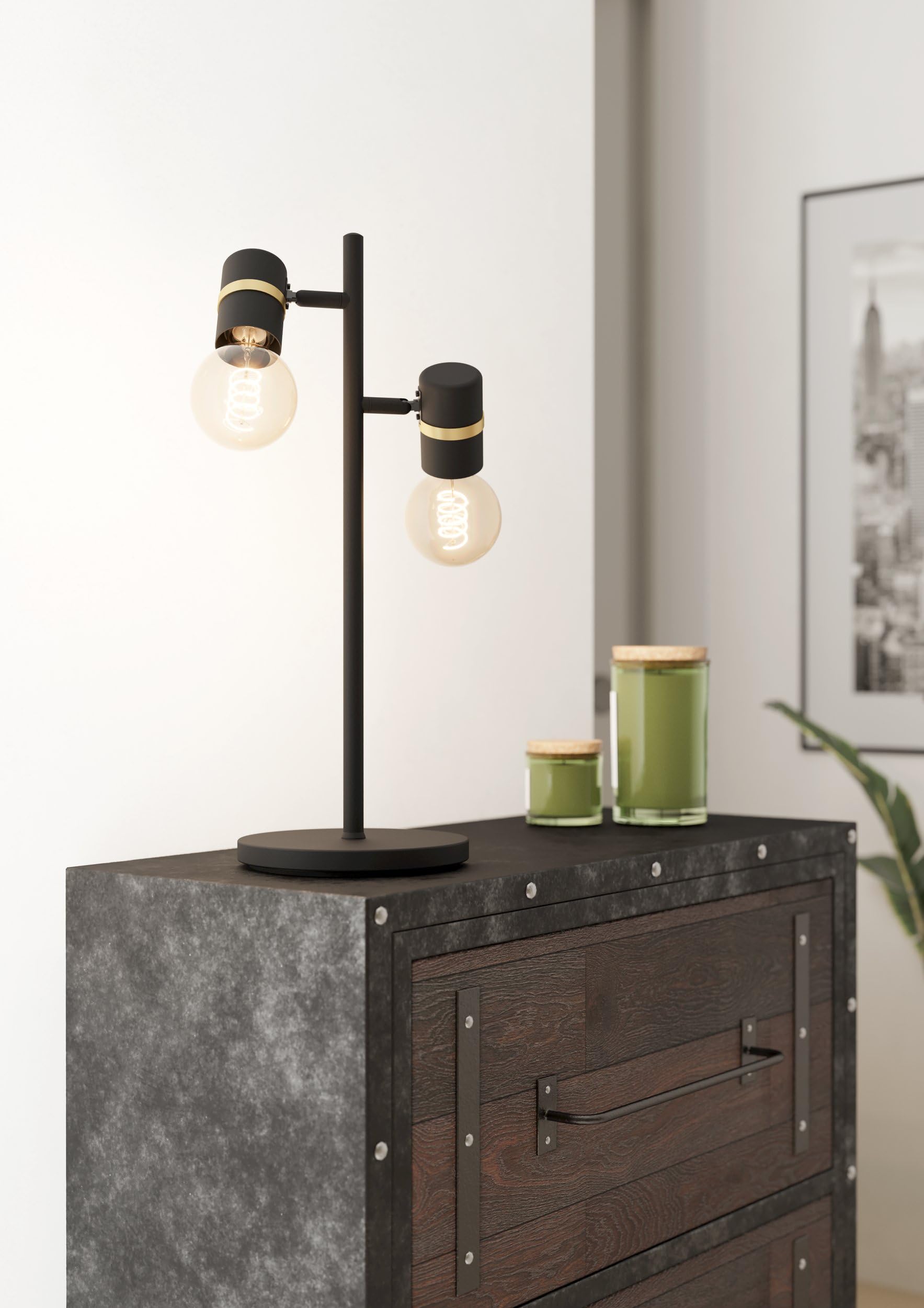 eglo-lurone-tischlampe-2-flammig-schwarz-messing-e27 image 4