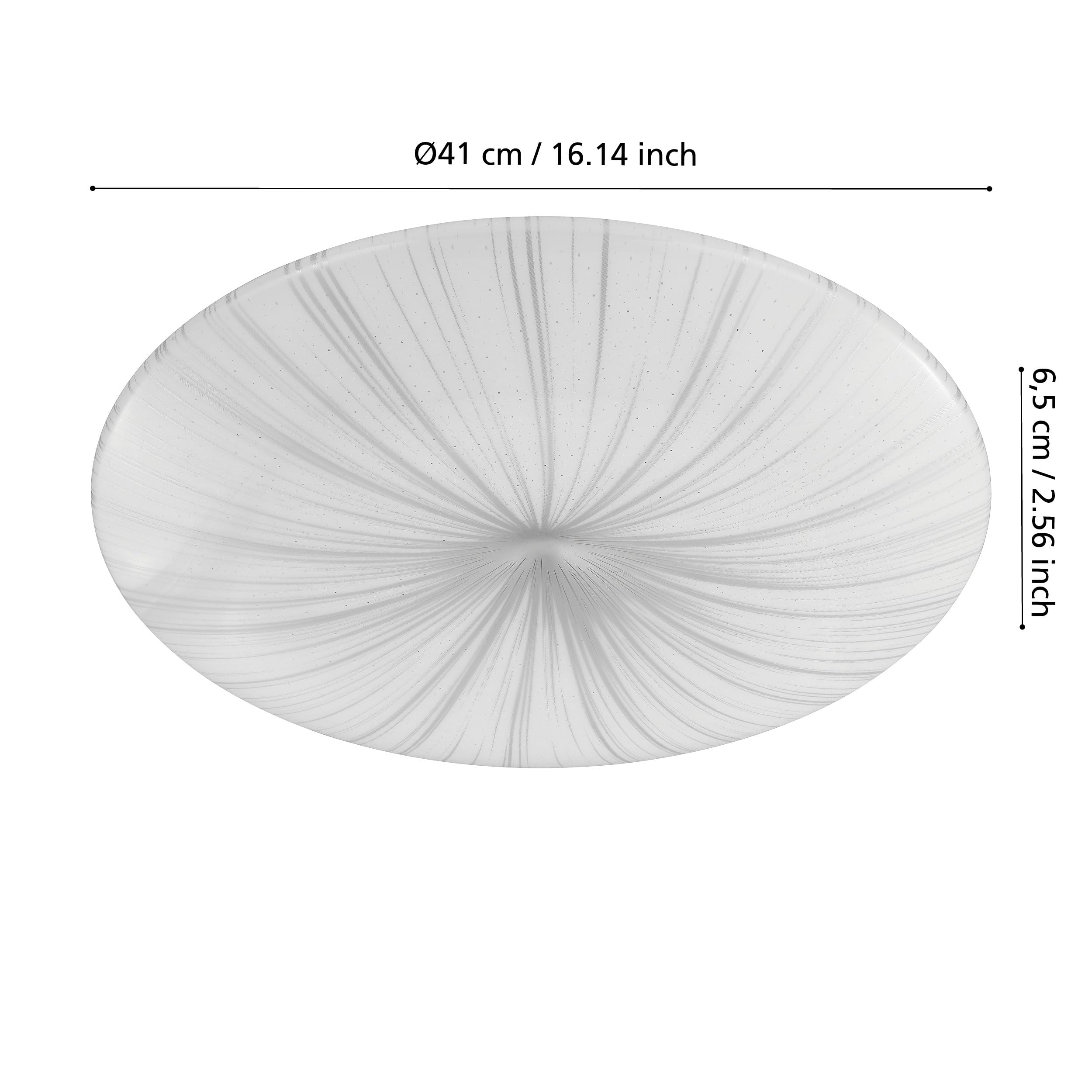 eglo-led-deckenleuchte-nieves-41cm-kristalleffekt-wohnzimmerlampe-wei-silber-war image 5