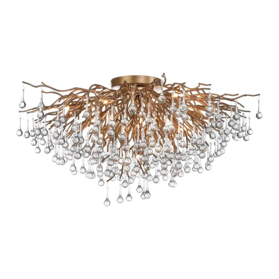 paul-neuhaus-icicle-deckenleuchte-100-cm-messing-antik-kristall image 1