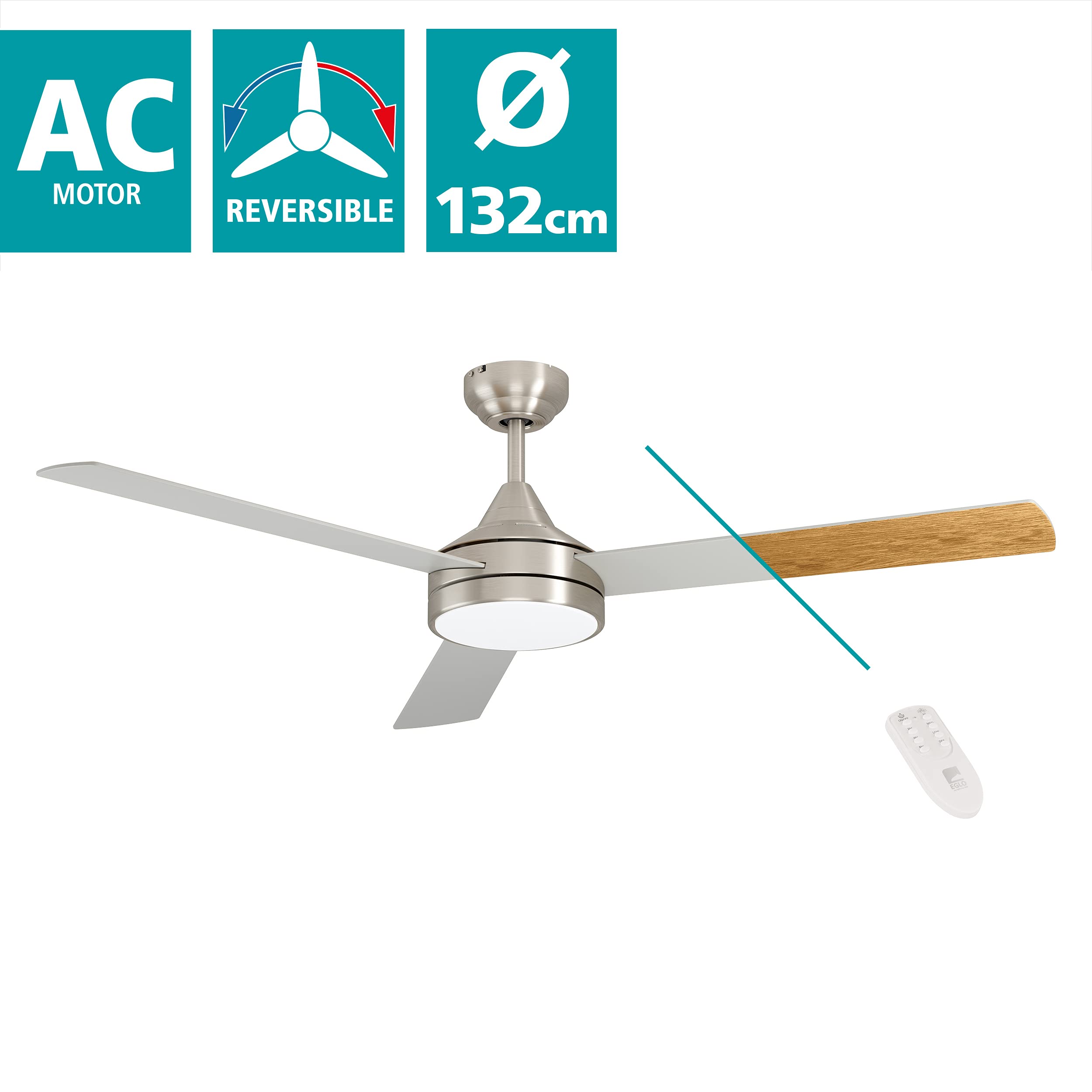 eglo-sesimbra-deckenventilator-mit-licht-132-cm-nickel-3-flammig-dimmbar image 3