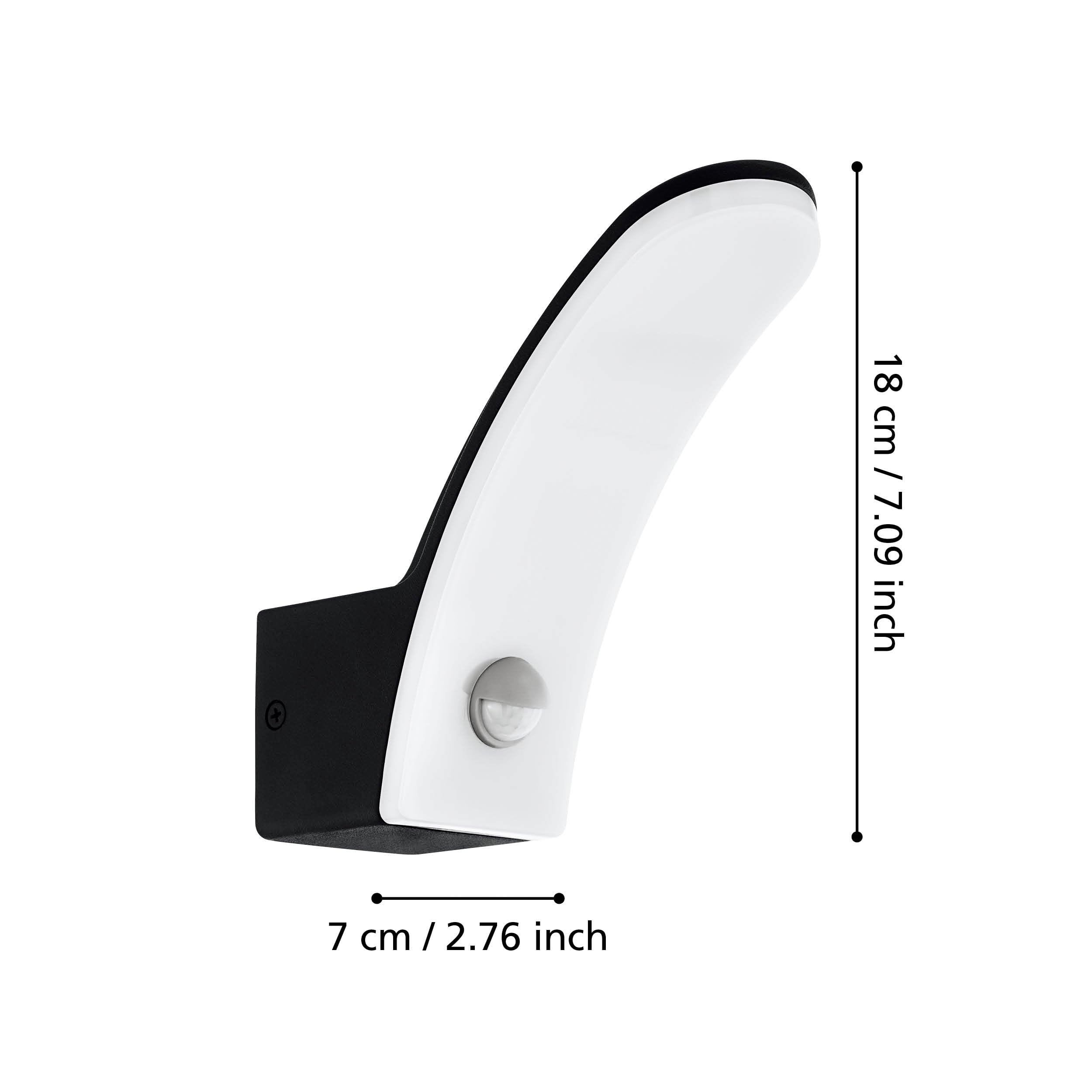 eglo-fiumicino-led-wandlampe-mit-sensor-schwarz-wei-1300-lm-neutralwei-ip44 image 4