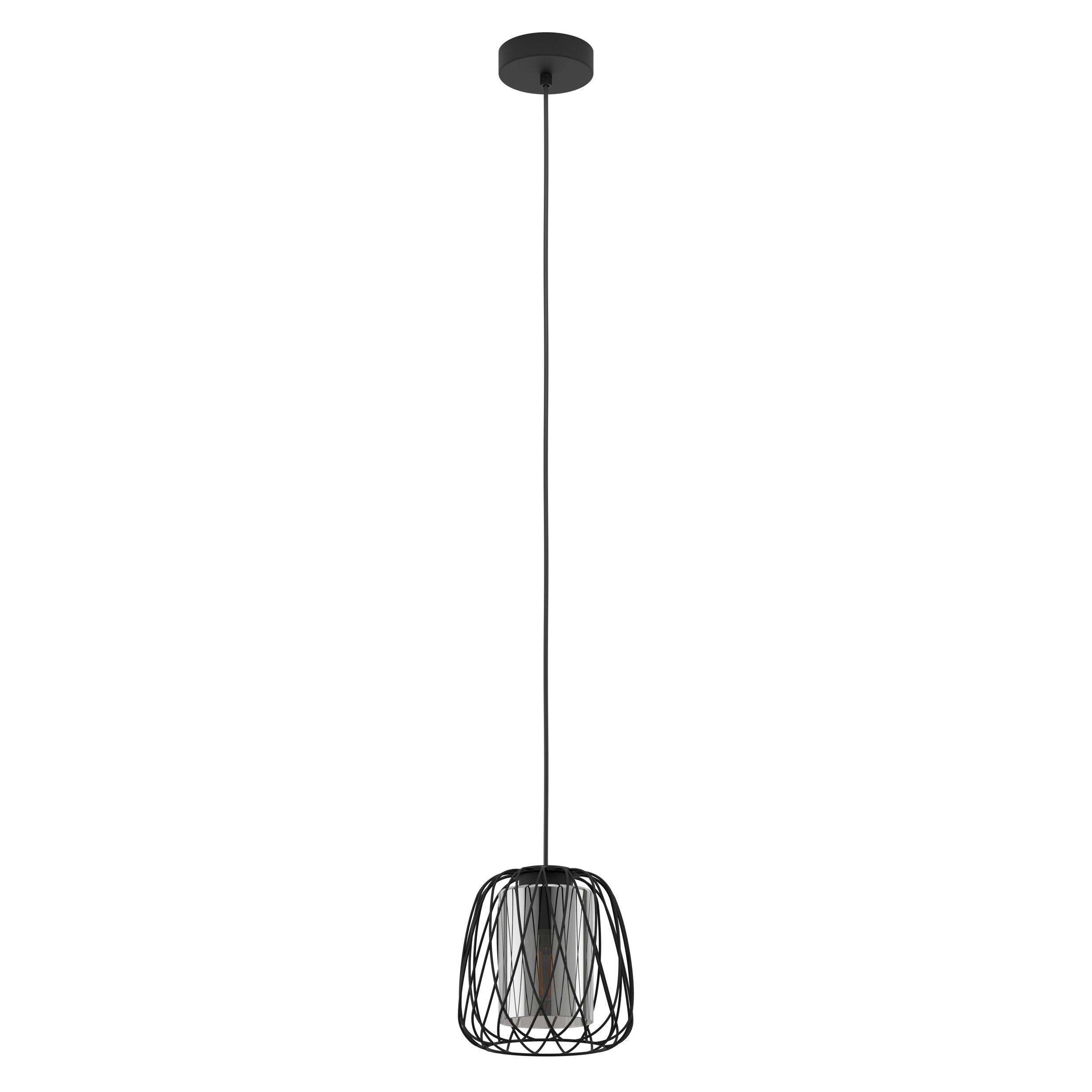 eglo-floresta-pendelleuchte-e27-schwarz-mit-rauchglas-19-5-cm-h-he-110-cm image 1