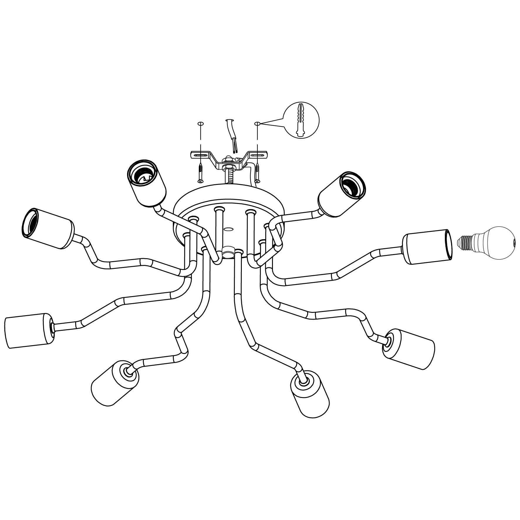 eglo-orazio-deckenlampe-8-flammig-deckenleuchte-stahl-schwarz-e27-68-cm image 3
