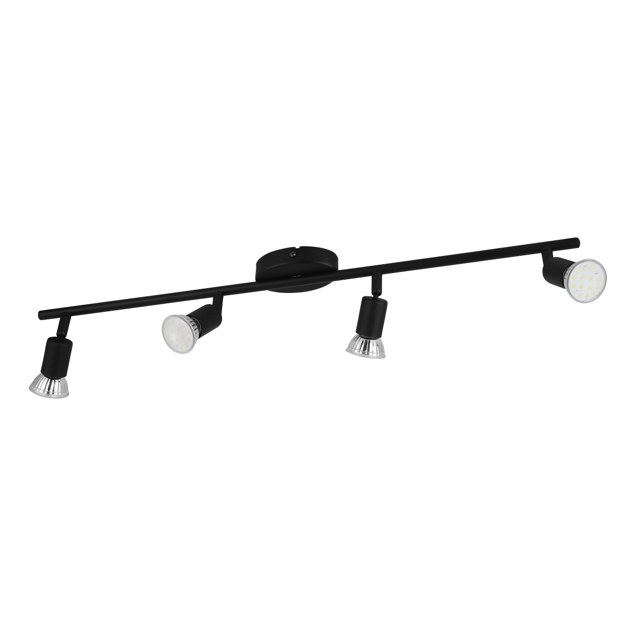 eglo-buzz-led-spotbalken-4-flammig-schwenkbare-deckenstrahler-schwarz-inkl-gu10 image 1