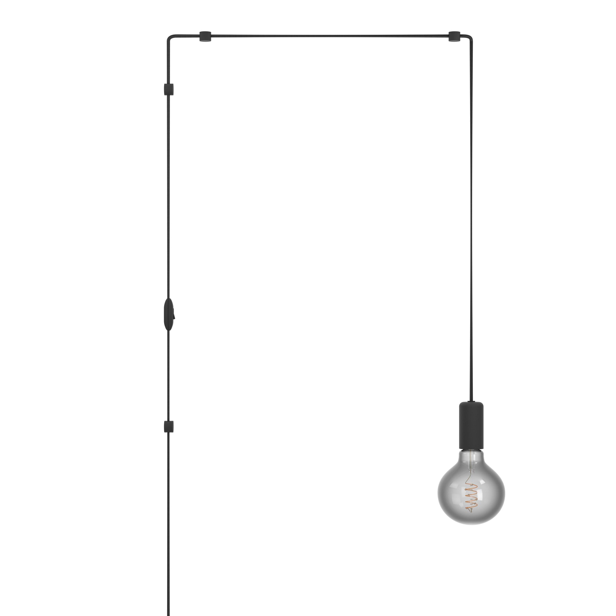 eglo-pinetina-h-ngelampe-e27-mit-stecker-schwarz-metall-pendelleuchte image 2