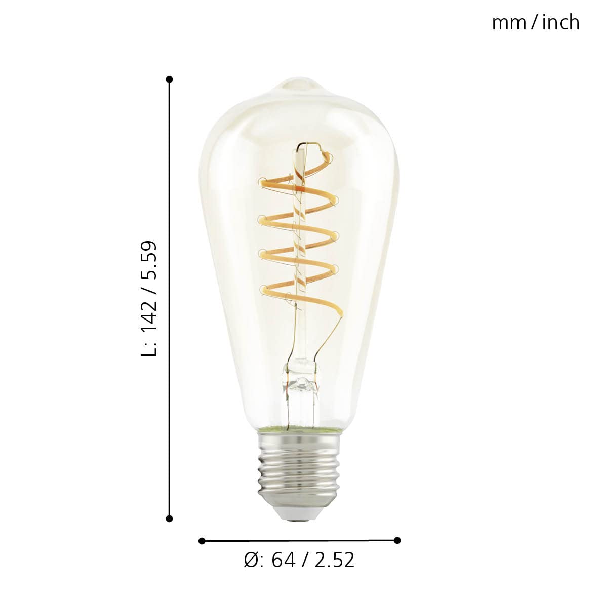 eglo-amber-vintage-e27-led-gl-hbirne-spiral-st64-4w-260lm-2200k image 3