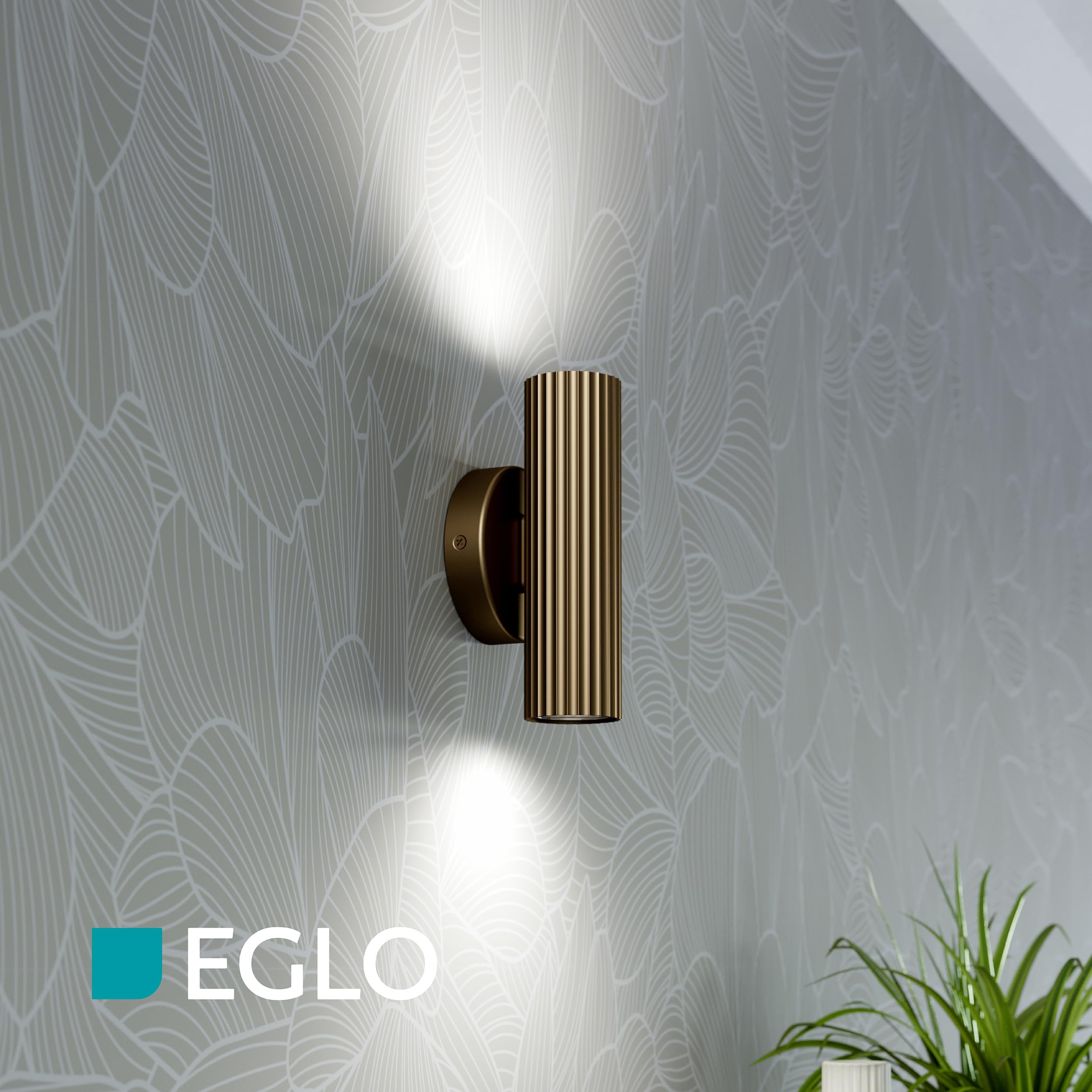 eglo-portillo-wandlampe-up-down-wandleuchte-gu10-bronze-metall-geriffelt image 3