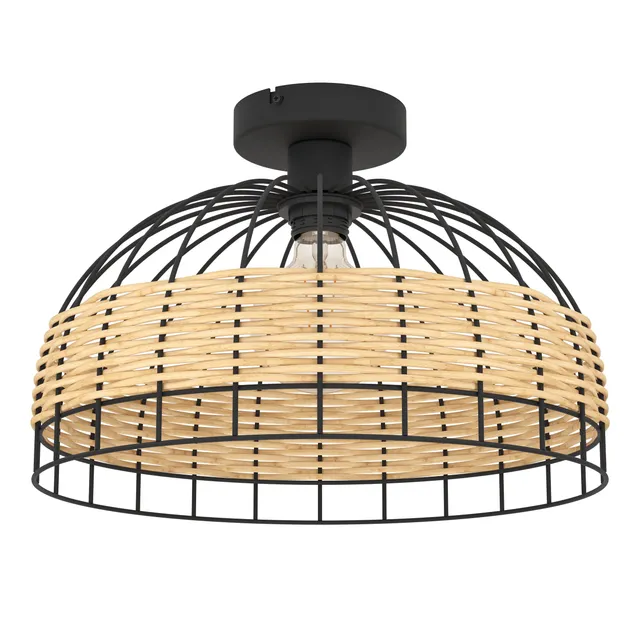eglo-anwick-deckenlampe-vintage-boho-rattan-e27-38-cm image 1