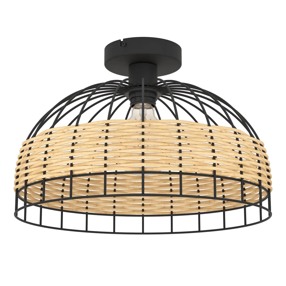 eglo-anwick-deckenlampe-vintage-boho-rattan-e27-38-cm image 1