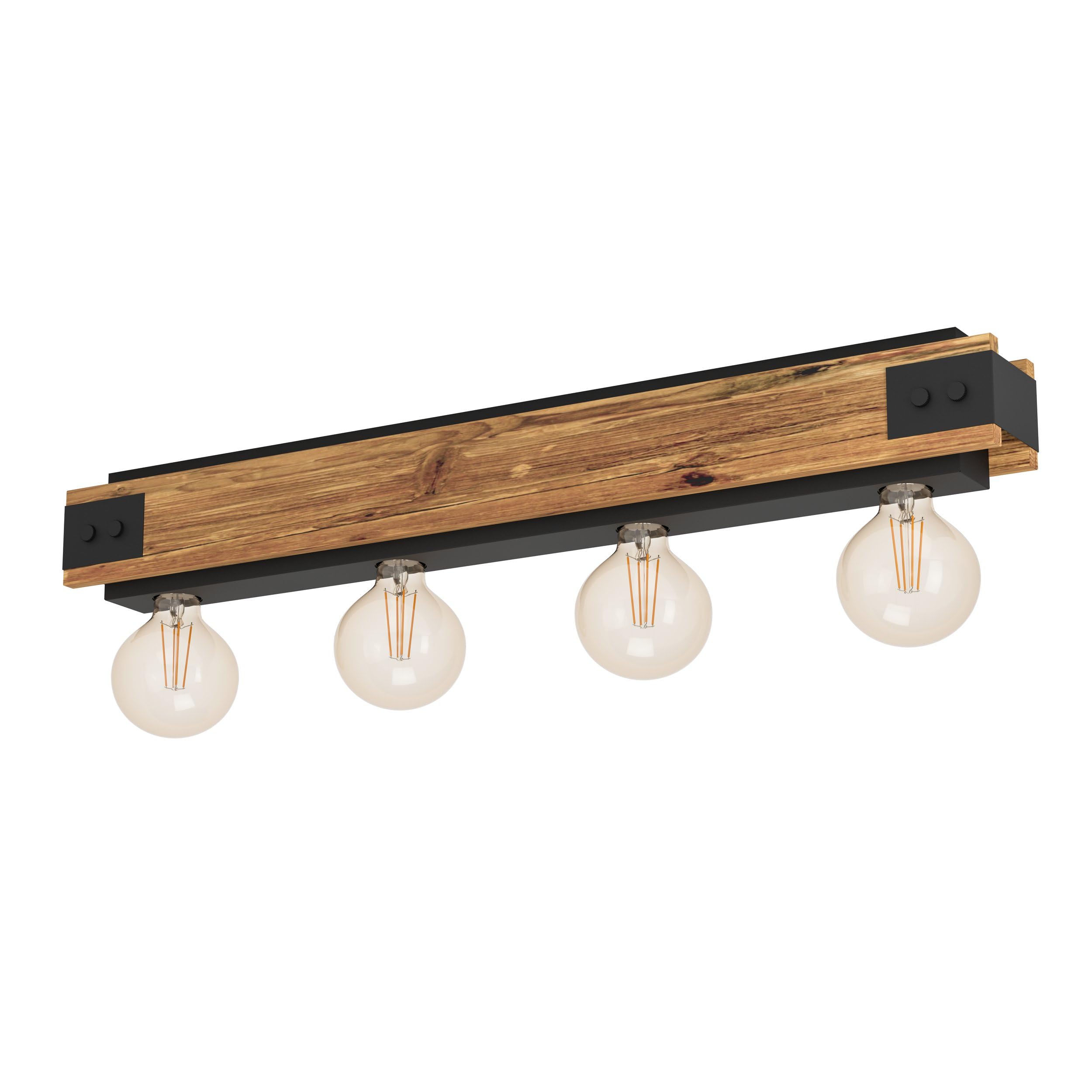 eglo-layham-5-flammige-pendelleuchte-vintage-industrial-schwarz-natur-e27 image 6