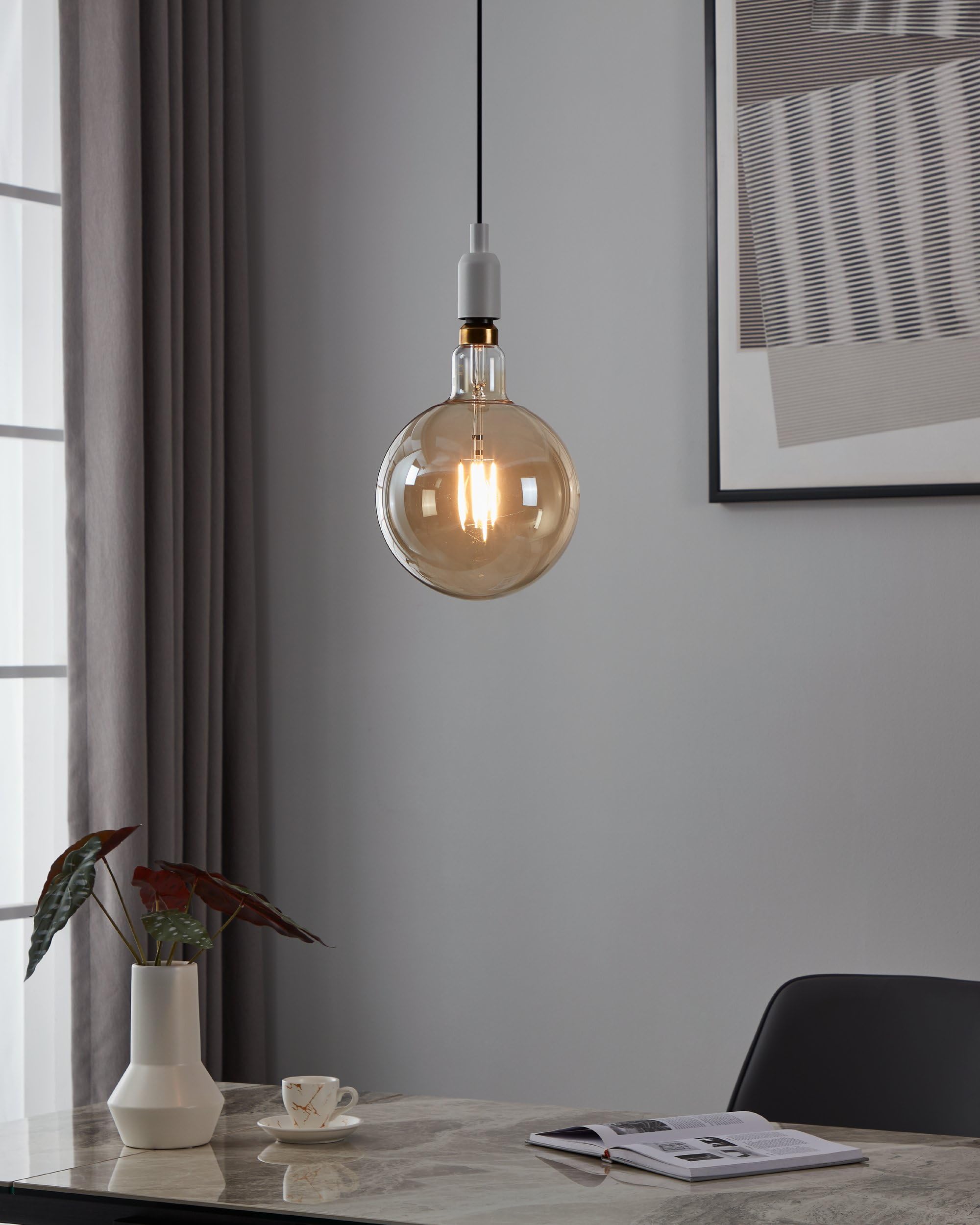 eglo-big-size-g200-globe-e27-led-amber-vintage-dimmbar-30-5-cm-4w-400lm-2200k image 3