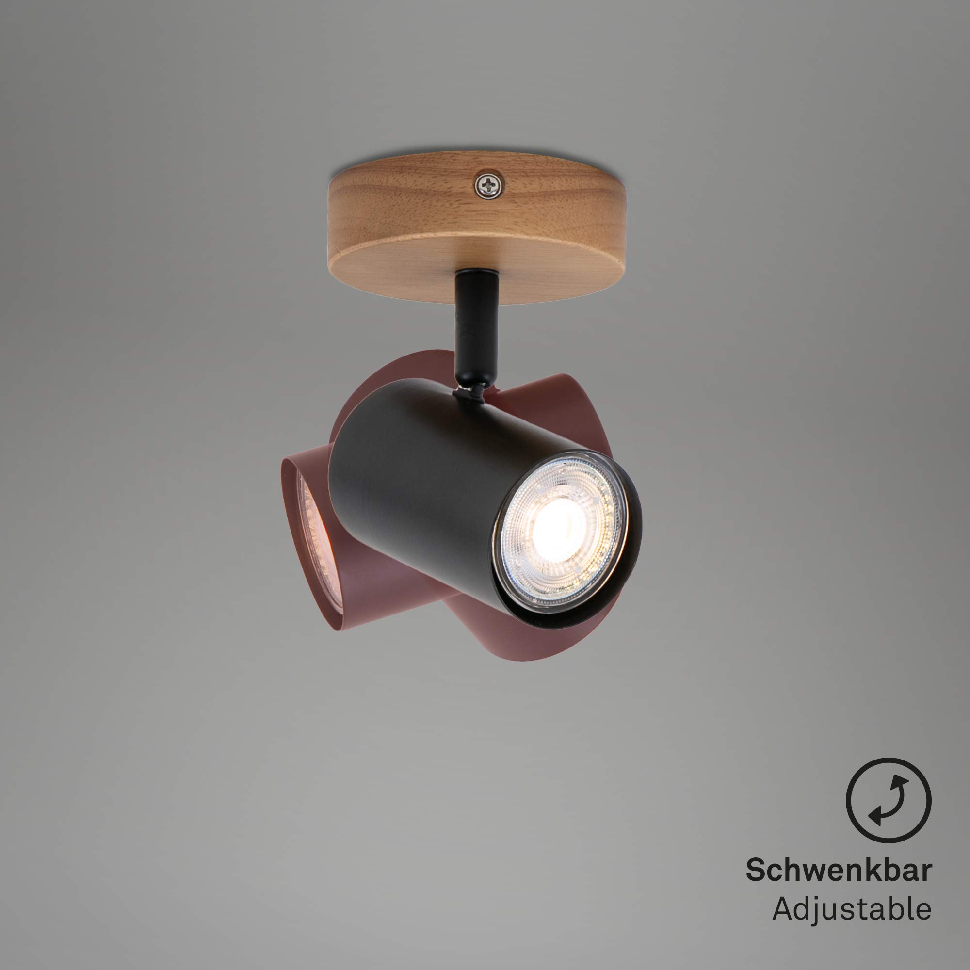 briloner-wandleuchte-innen-schwenkbar-vintage-holzbasis-schwarz-gold-gu10 image 4