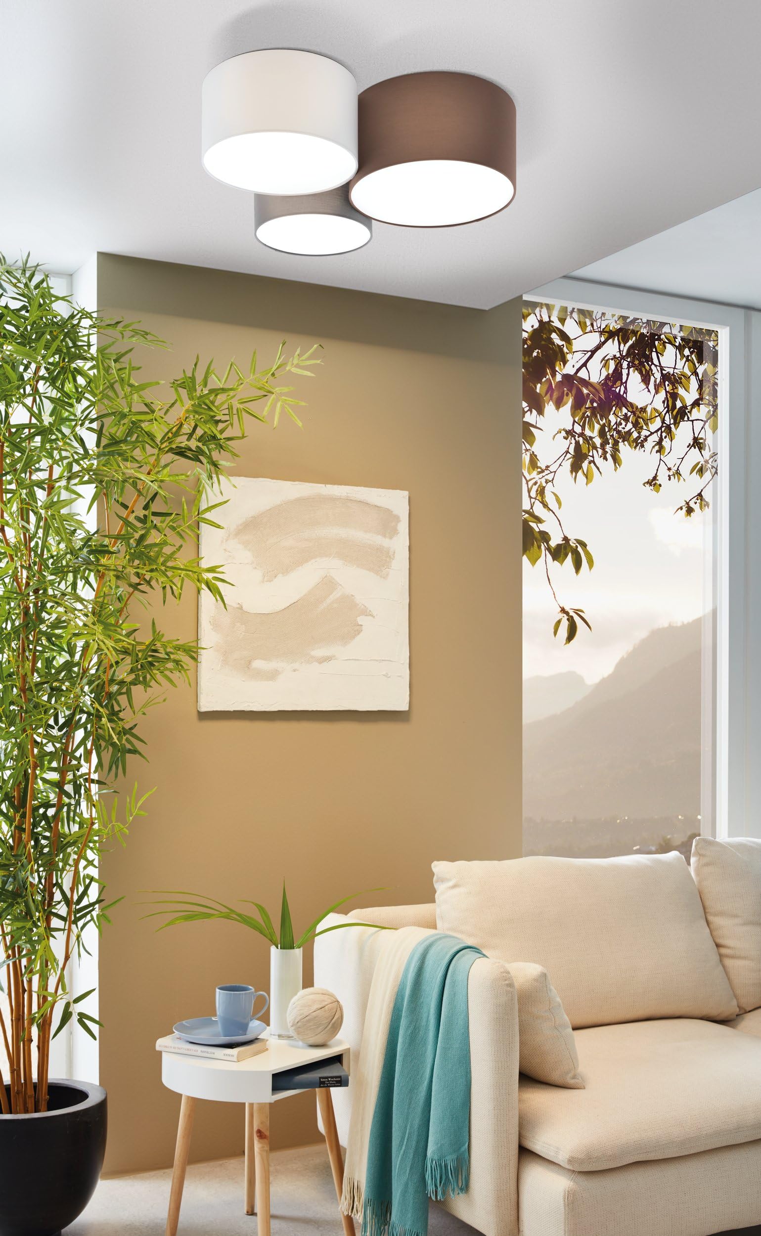eglo-pastore-deckenlampe-3-flammig-textil-e27-61x49-5x25-5-cm-wei-braun-grau image 3