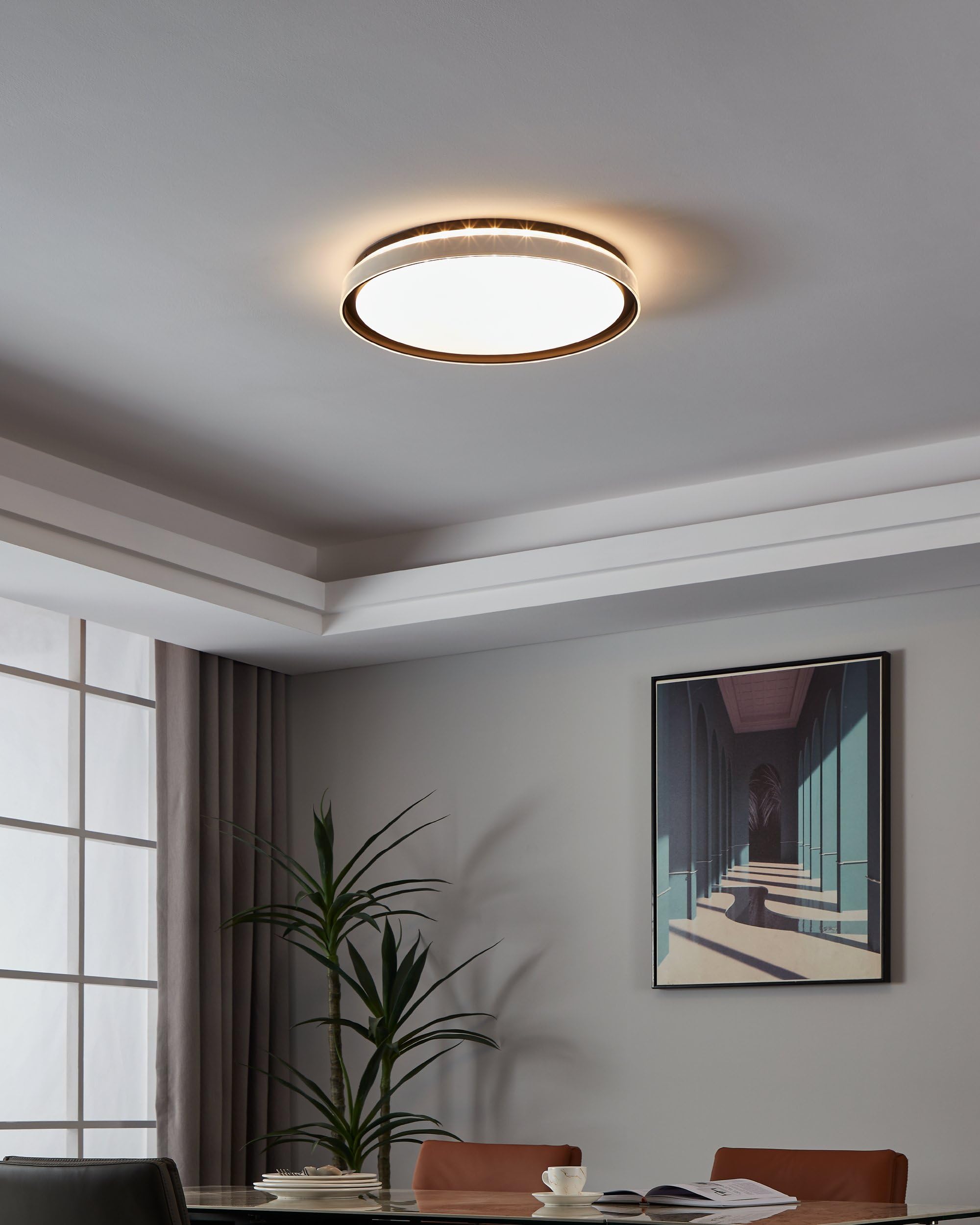 eglo-seluci-led-deckenleuchte-49-cm-mit-fernbedienung-und-backlight-wei-schwarz image 2
