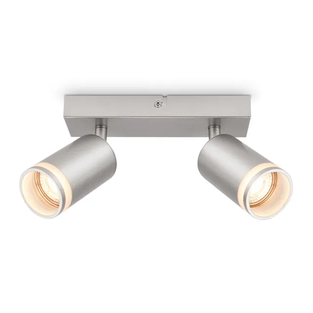 briloner-deckenspot-2-flammig-gu10-schwenkbar-drehbar-200x60x160-mm-chrom-matt image 1