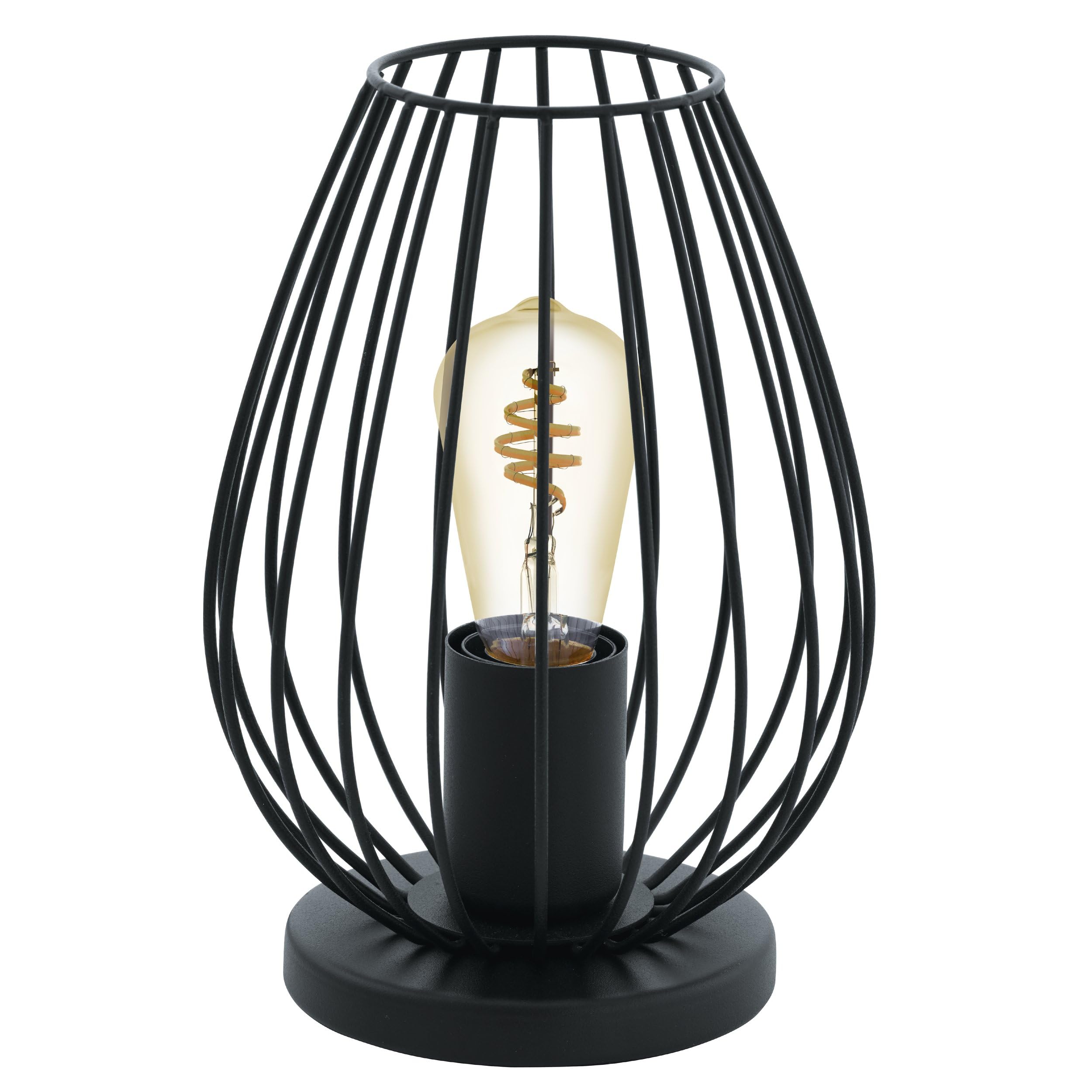 eglo-newtown-tischlampe-vintage-schwarz-e27 image 1