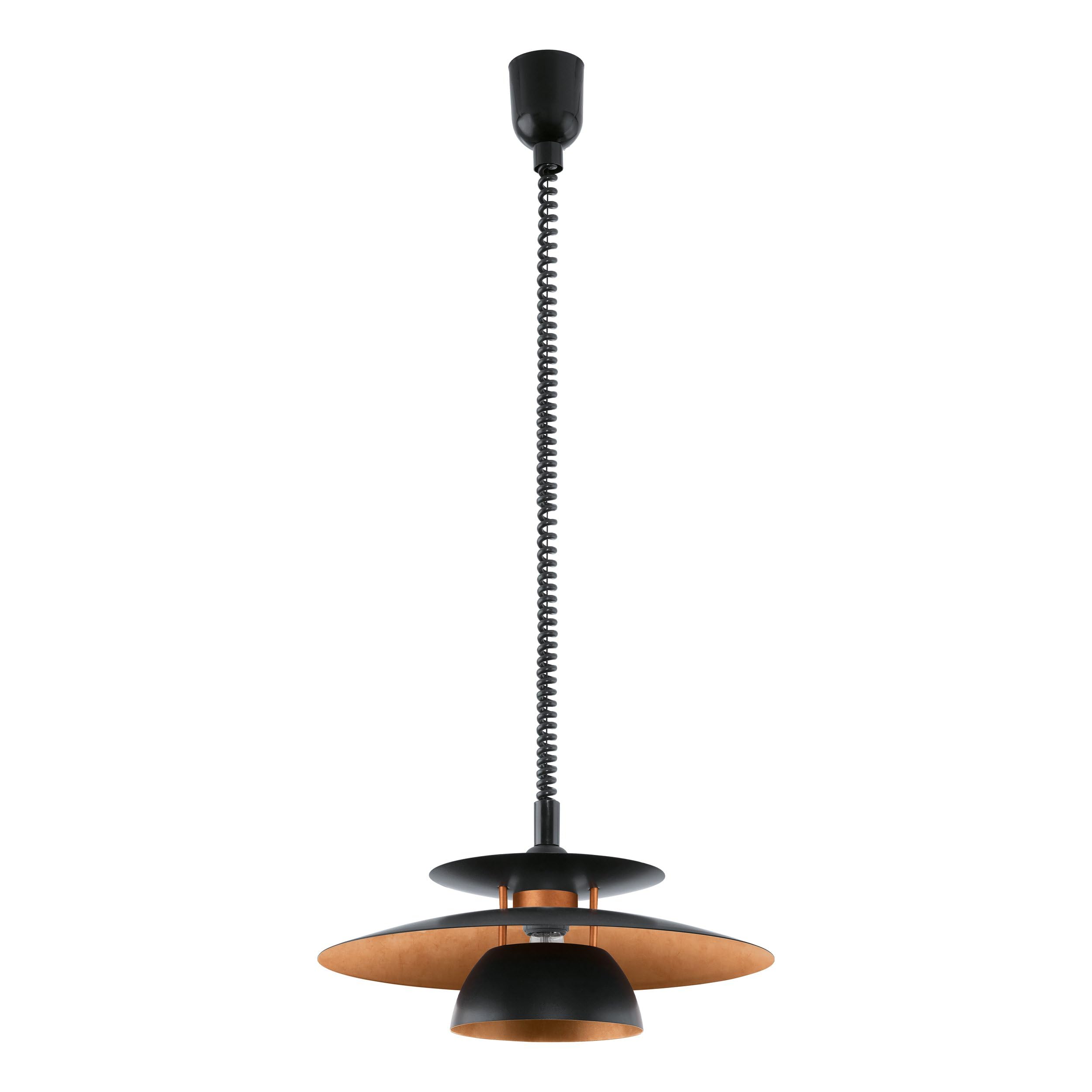 eglo-brenda-pendelleuchte-1-flammig-43-cm-h-ngelampe-schwarz-kupfer-e27 image 1