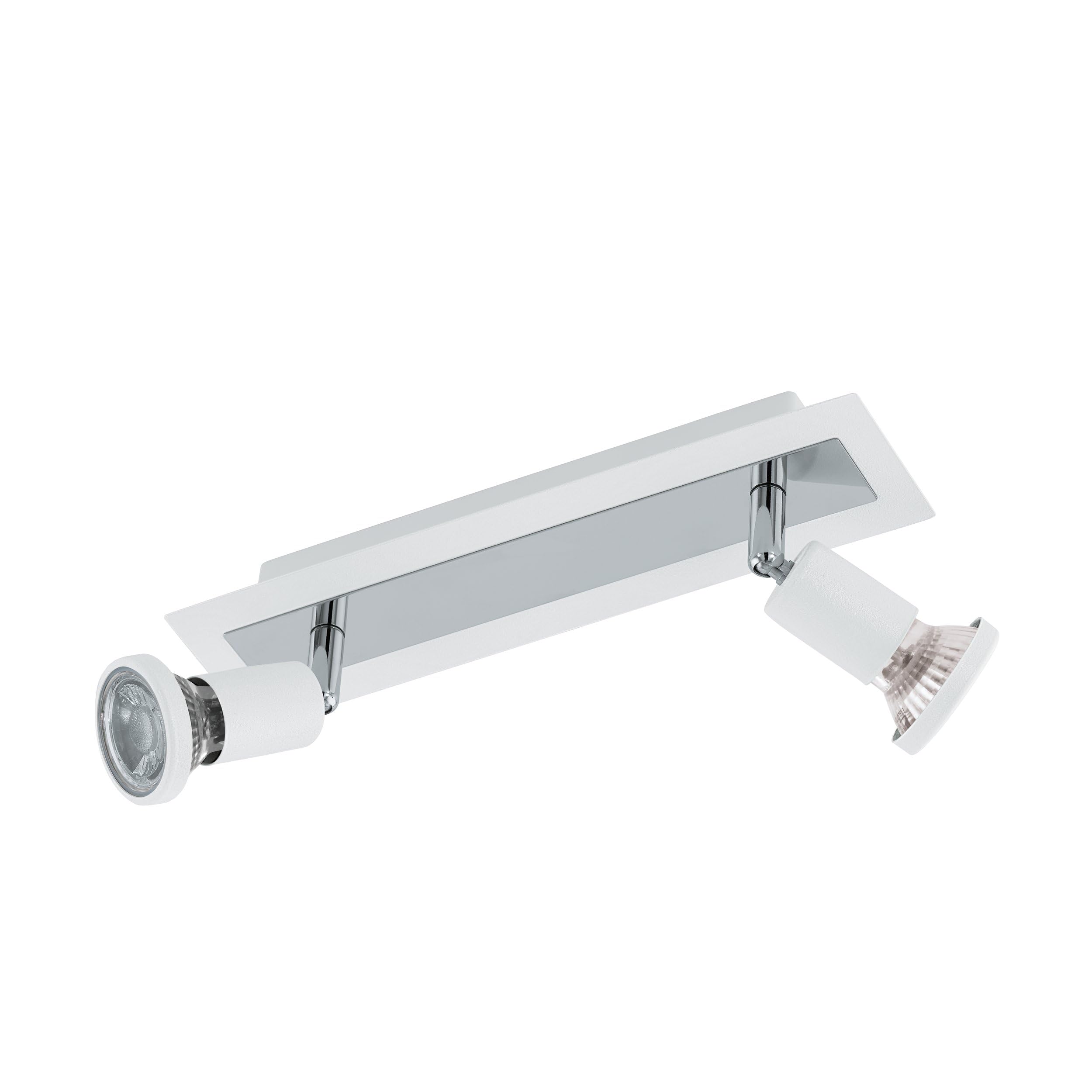 eglo-sarria-2-flammige-led-deckenleuchte-wei-chrom-gu10-schwenkbar image 1