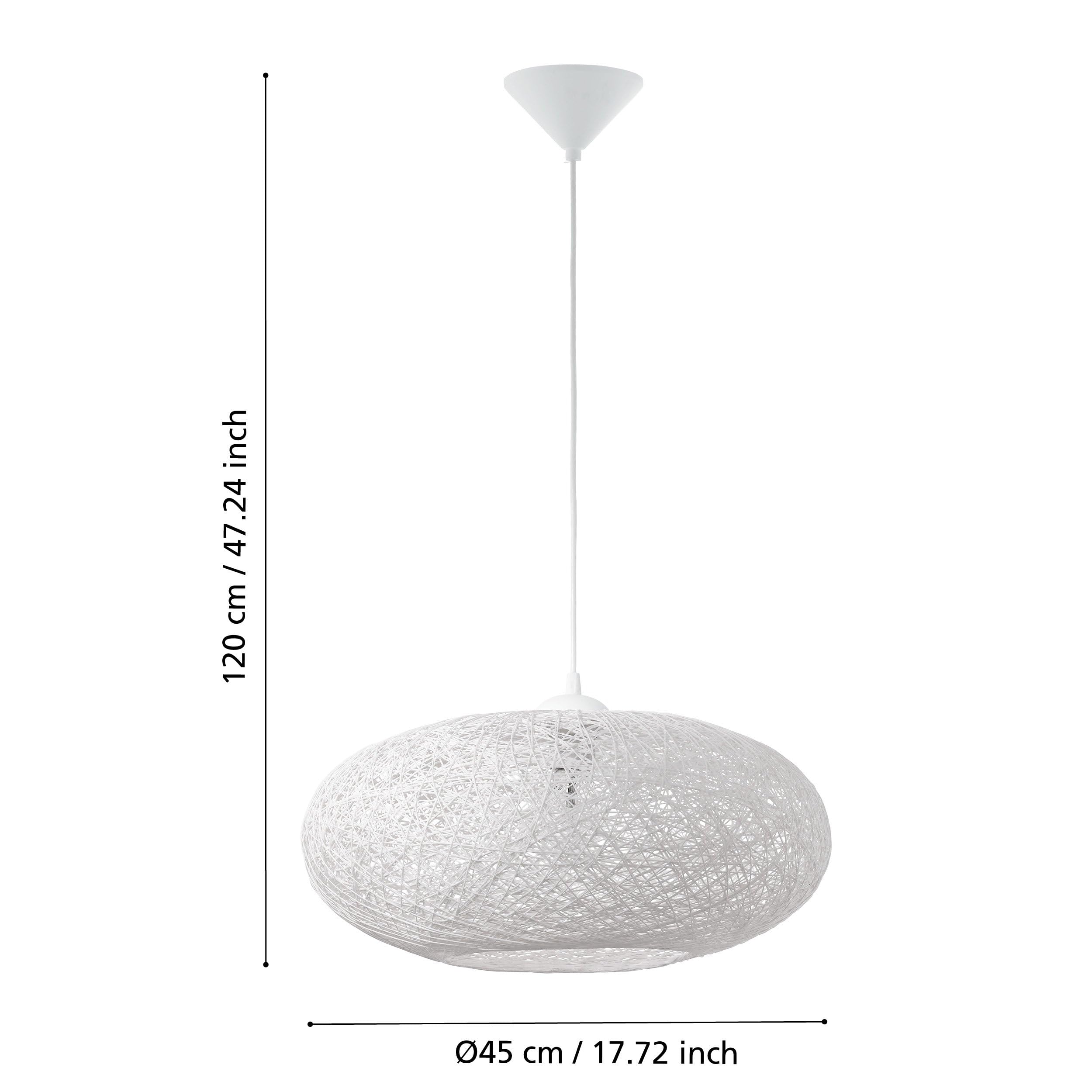 eglo-campilo-pendelleuchte-e27-wei-textil-faden-45-cm image 3