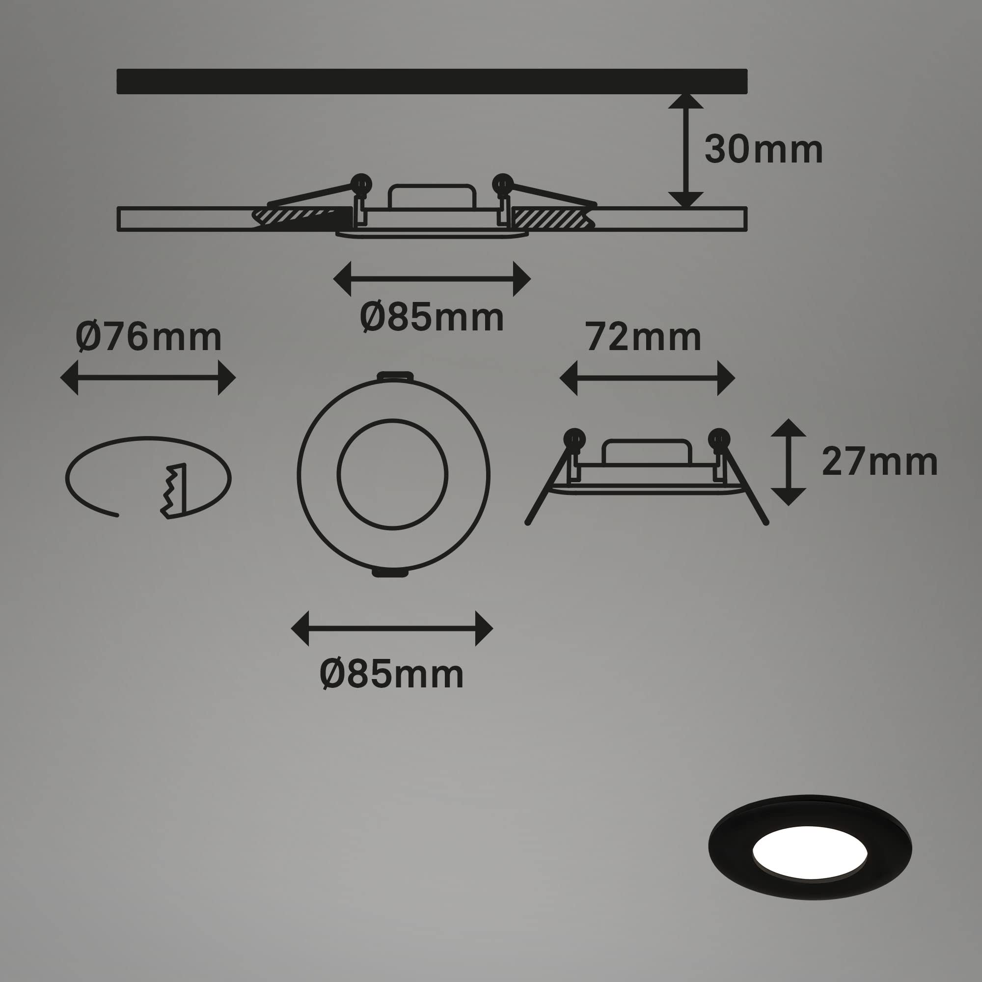 briloner-led-einbauleuchten-3er-set-dimmbar-ultraflach-ip44-85x25-mm-schwarz-mat image 7