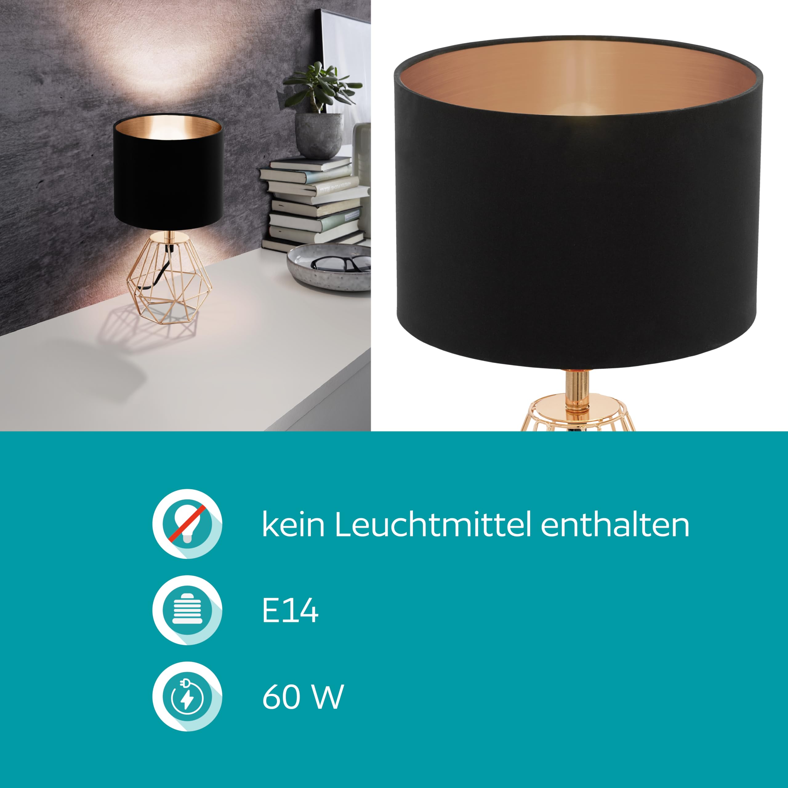 eglo-carlton-2-nachttischlampe-vintage-e14-kupfer-schwarz image 4