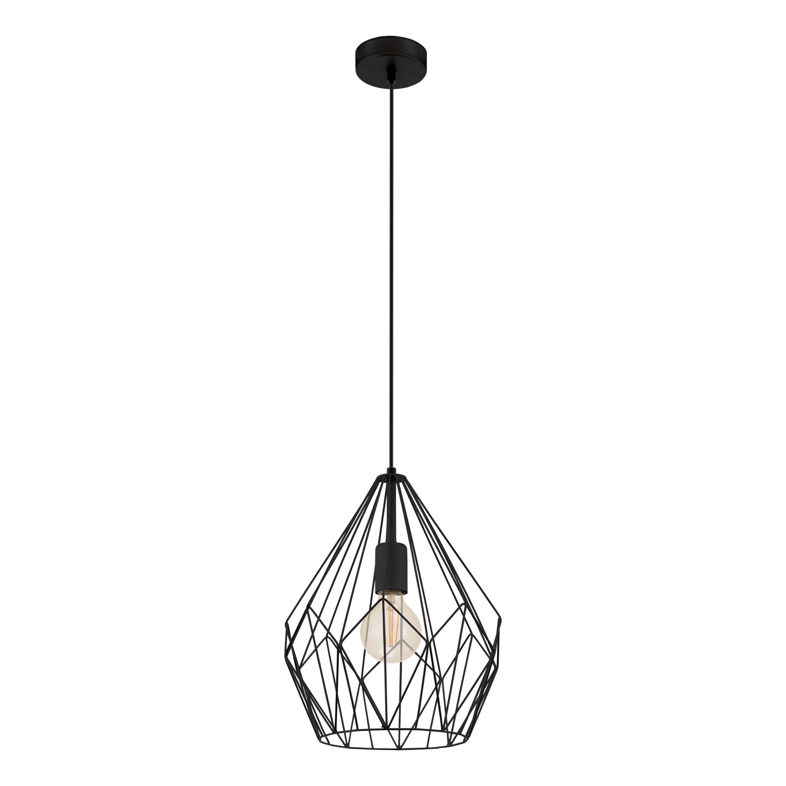 eglo-carlton-pendellampe-vintage-draht-schwarz-e27-31-cm image 1