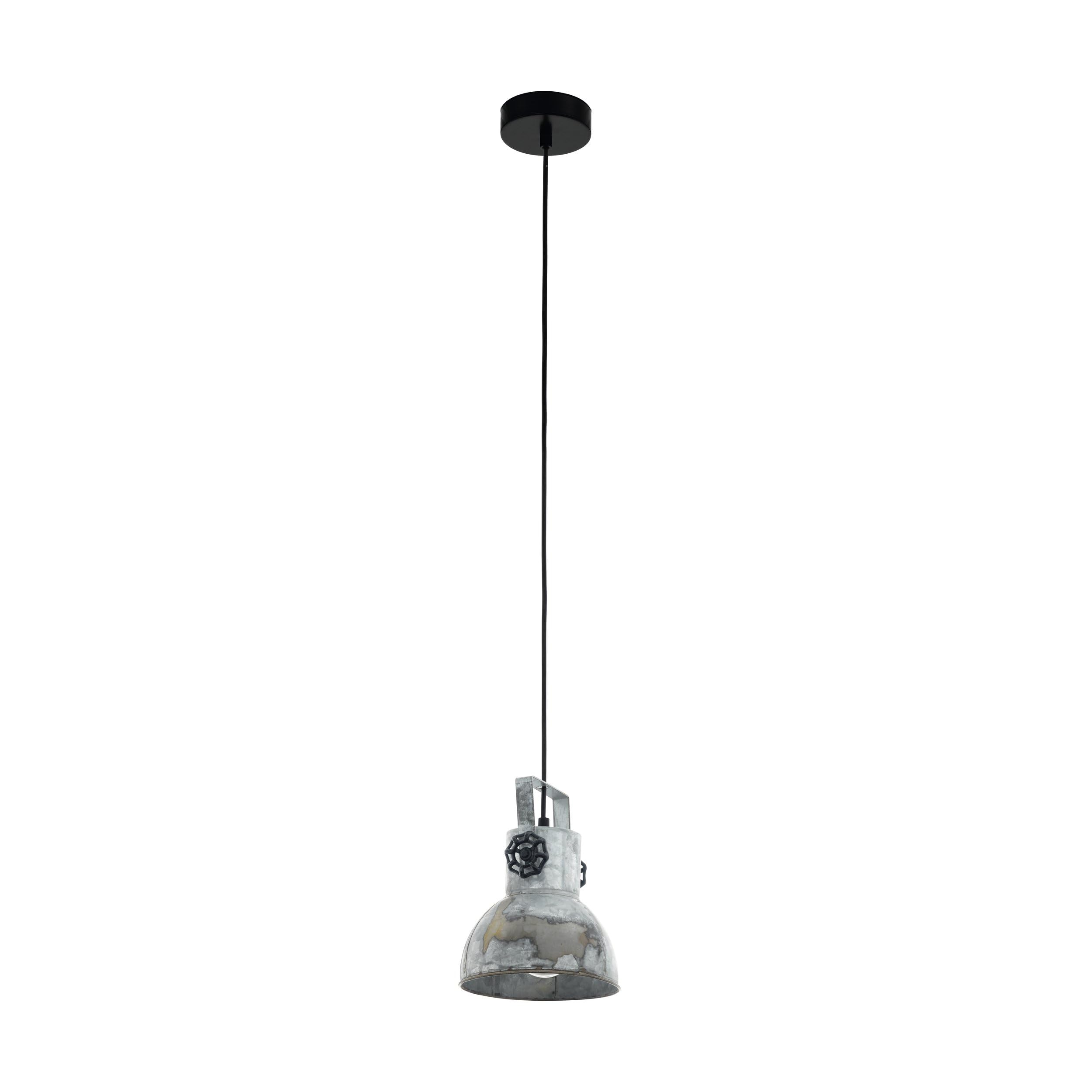 eglo-barnstaple-pendellampe-e27-vintage-industrial-stahl-used-look-schwarz-17-5- image 1