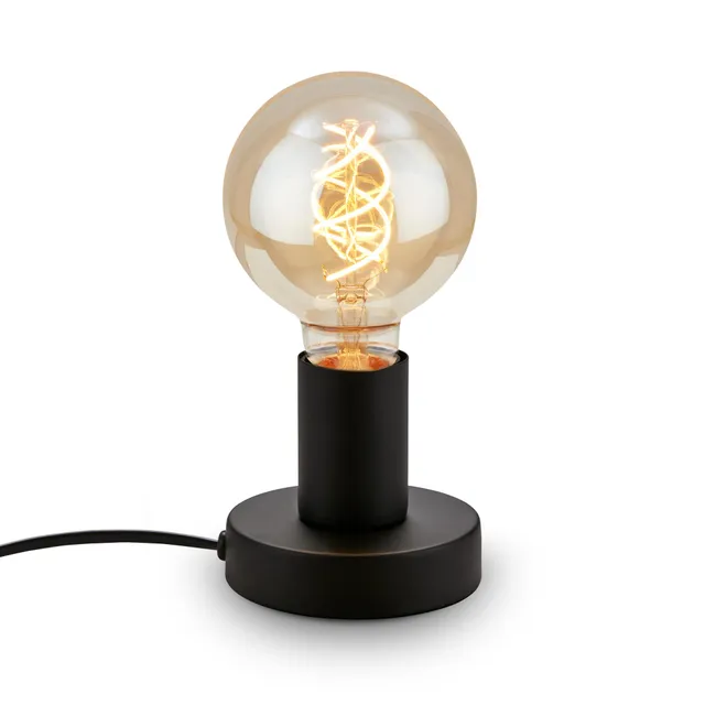 briloner-retro-nachttischlampe-e27-mit-kabelschalter-10x9-cm-schwarz image 1